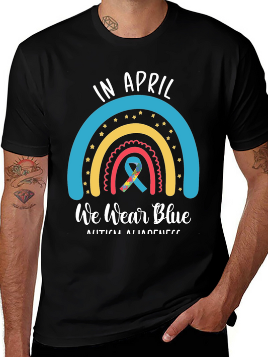In April We Wear Blue Autism Awareness T-Shirt