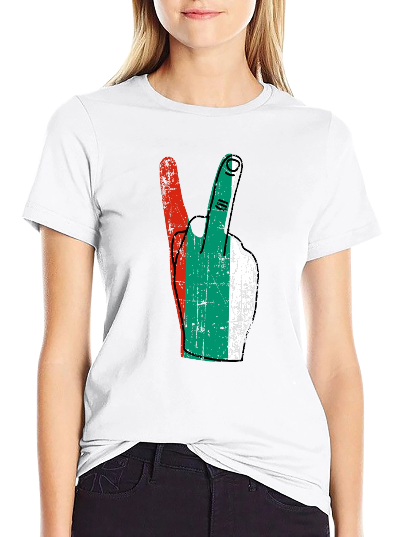 Bulgaria Flag Peace Sign T-Shirt