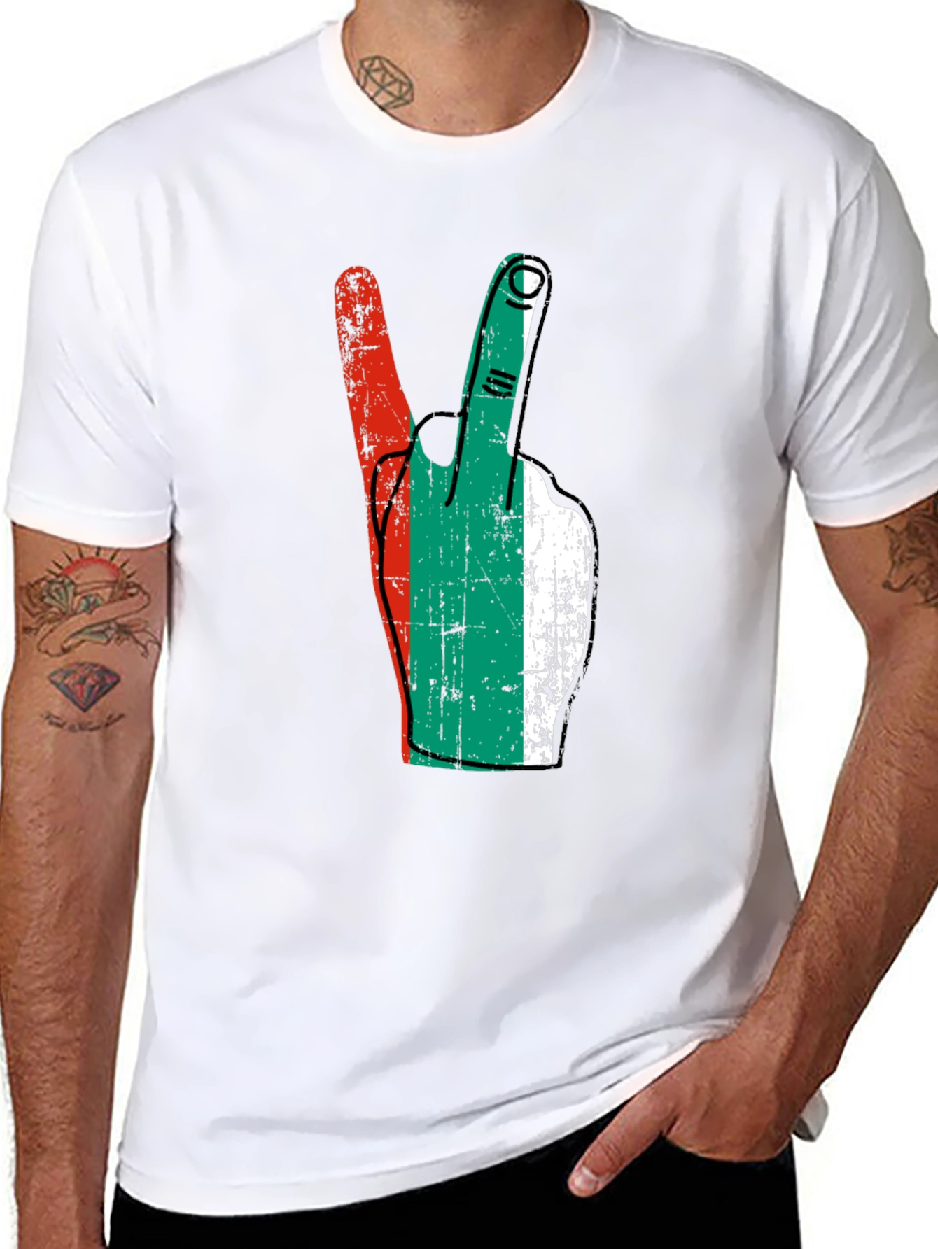 Bulgaria Flag Peace Sign T-Shirt