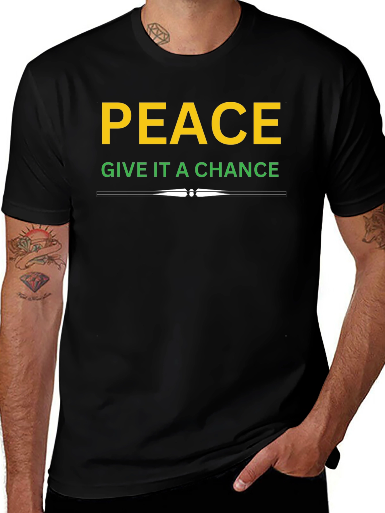Peace Give It A Chance T-Shirt - Black