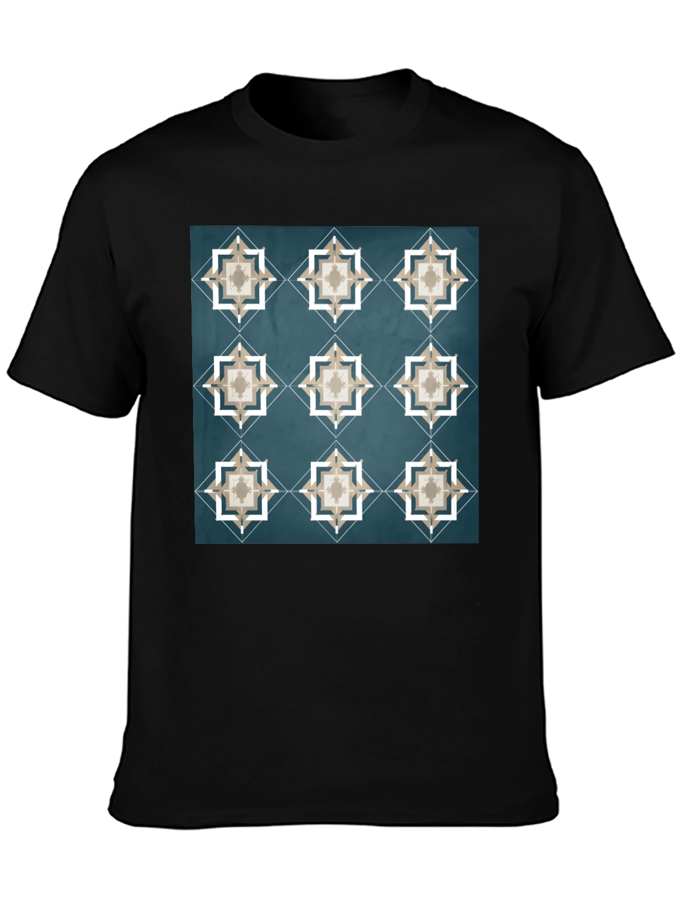 Geometric Star Pattern Tee - Modern Stylish Design