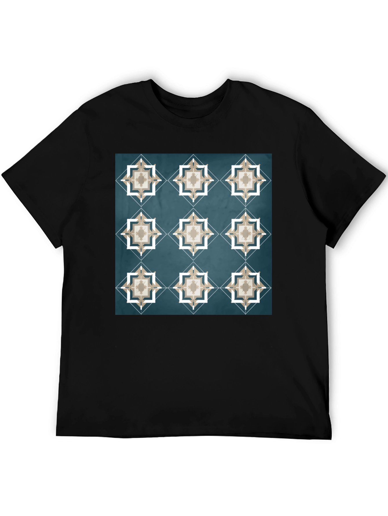 Geometric Star Pattern Tee - Modern Stylish Design