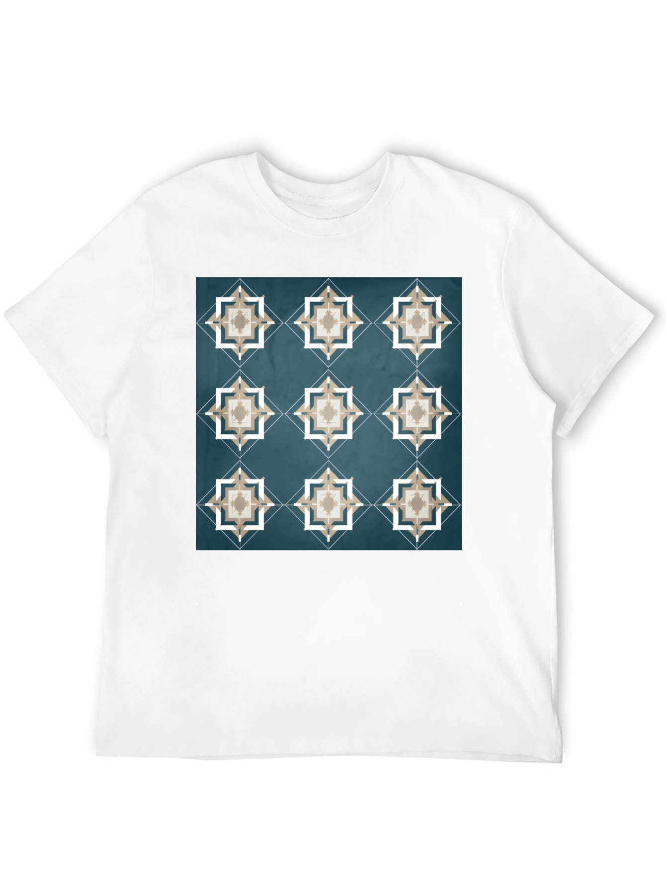 Geometric Star Pattern Tee - Modern Stylish Design