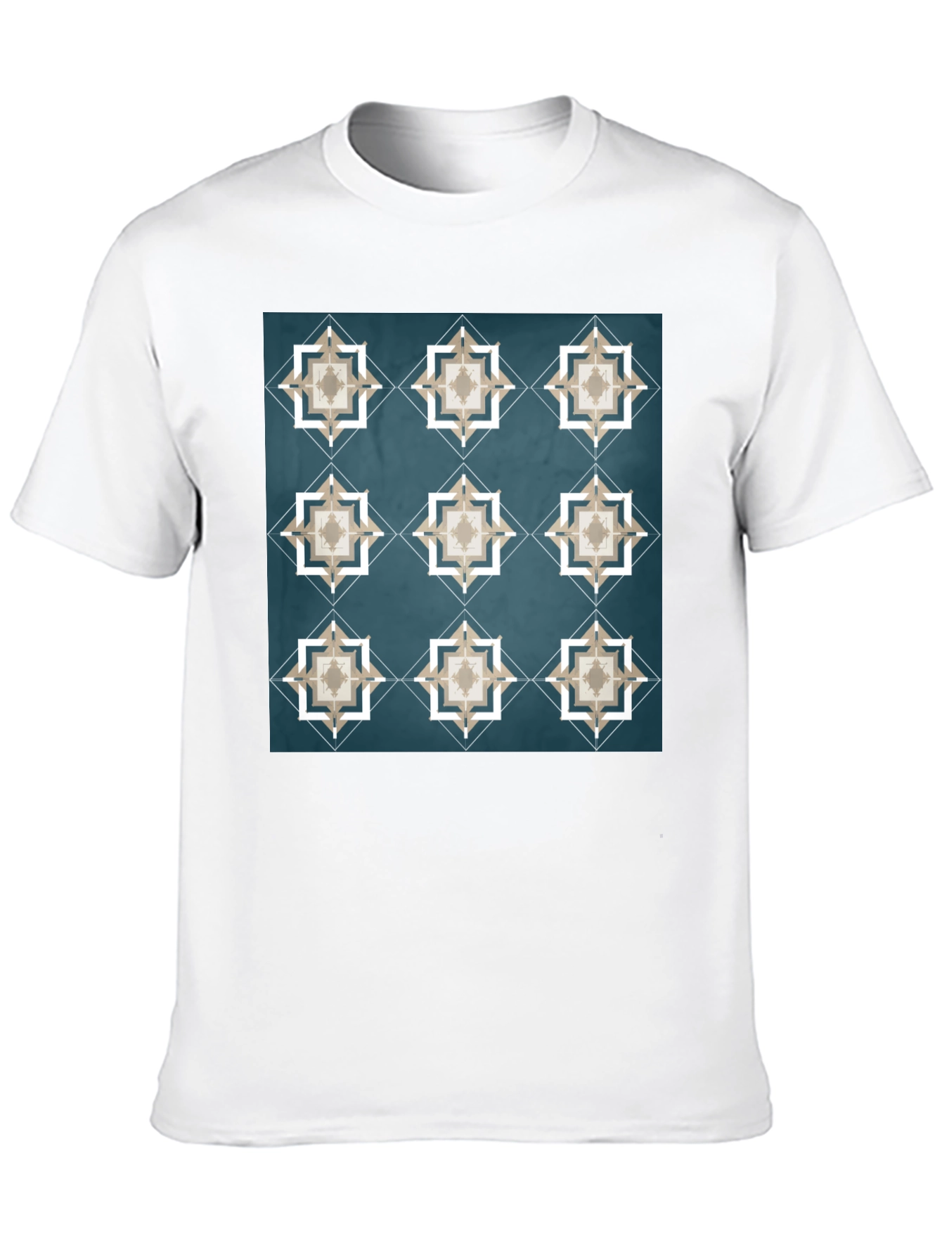 Geometric Star Pattern Tee - Modern Stylish Design