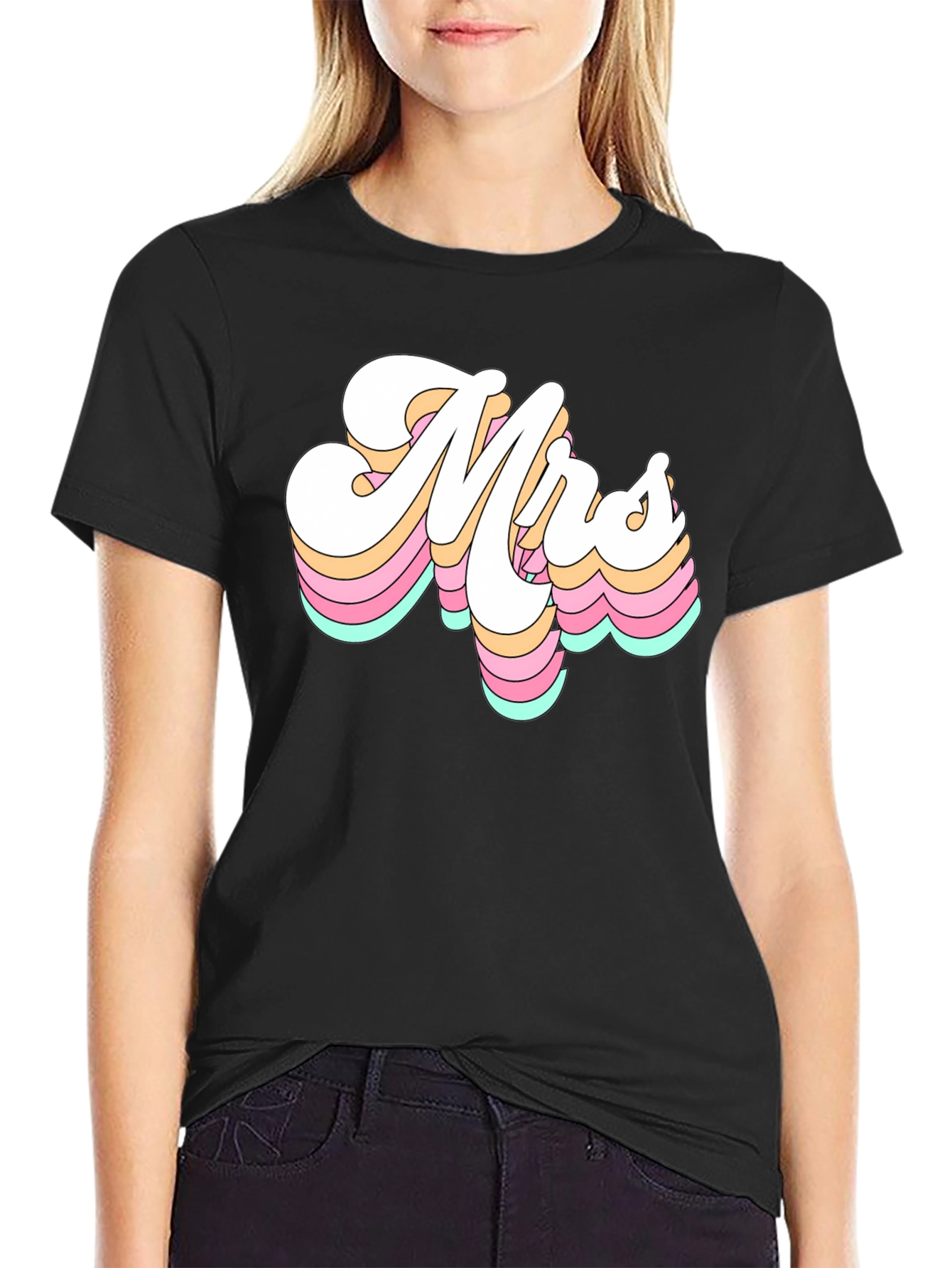 Retro Mrs. Graphic Tee - Black