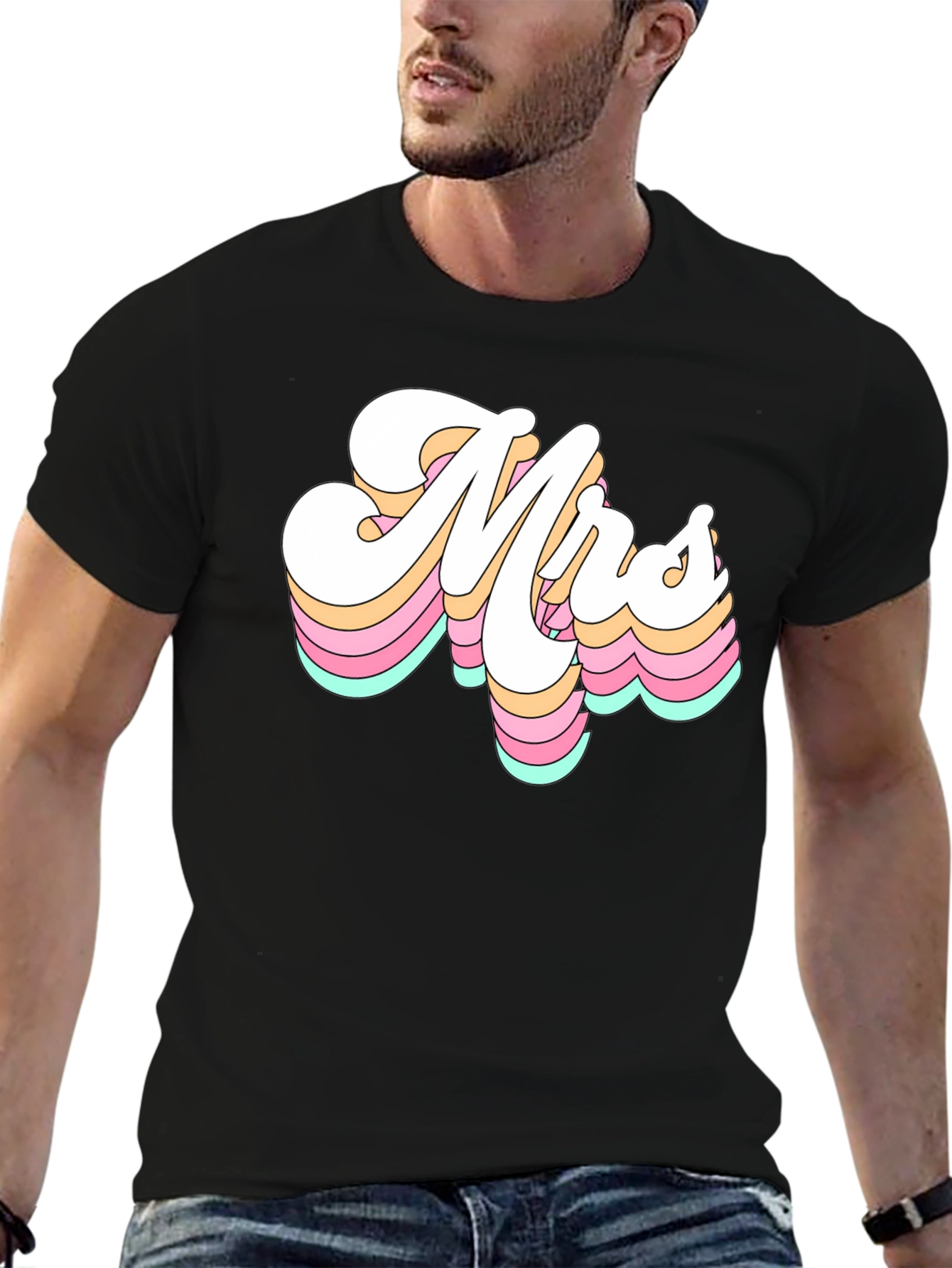 Retro Mrs. Graphic Tee - Black