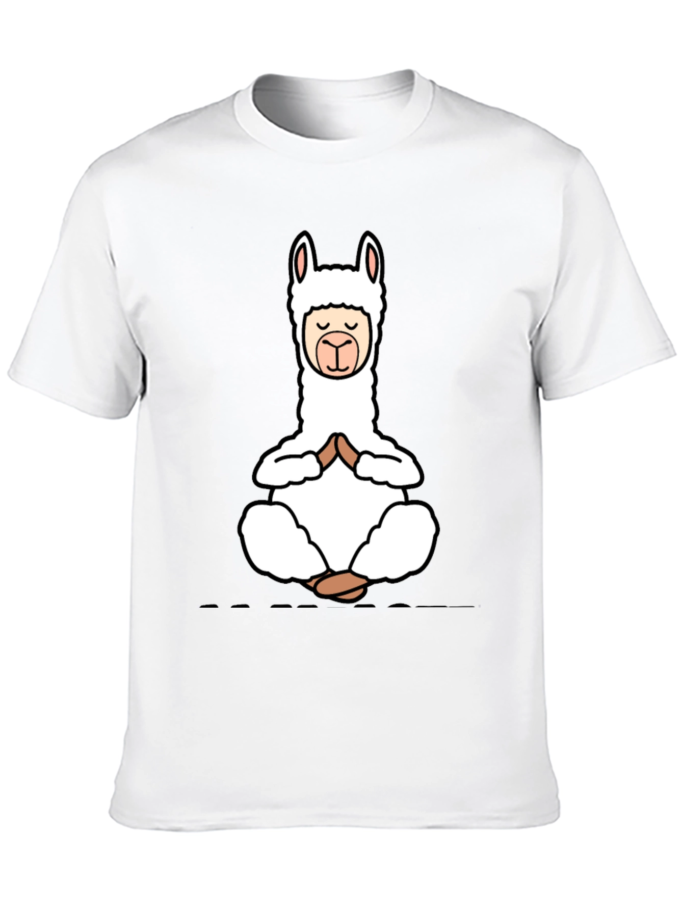 Yoga Llama Black T-Shirt - Meditation Design