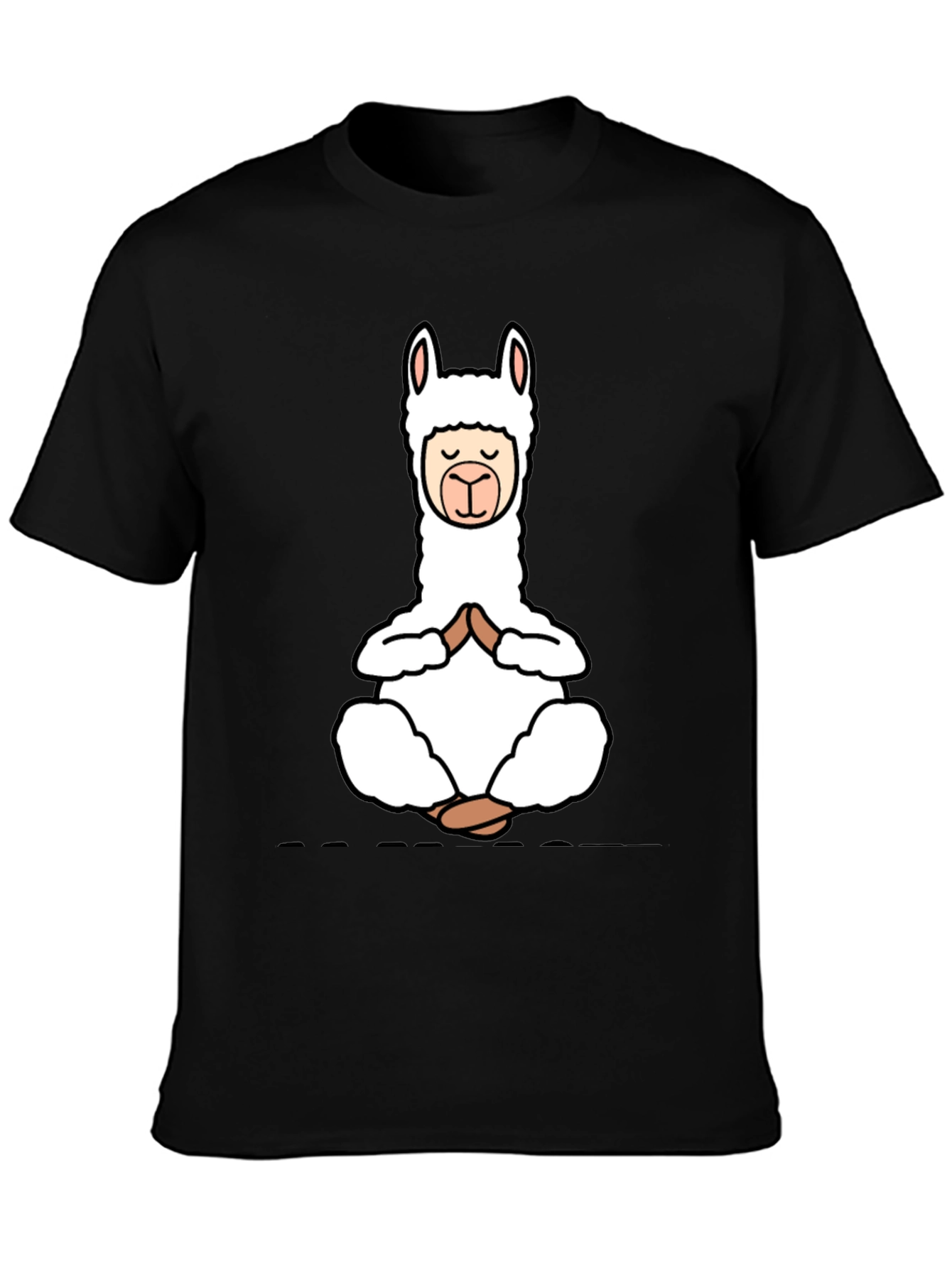Yoga Llama Black T-Shirt - Meditation Design