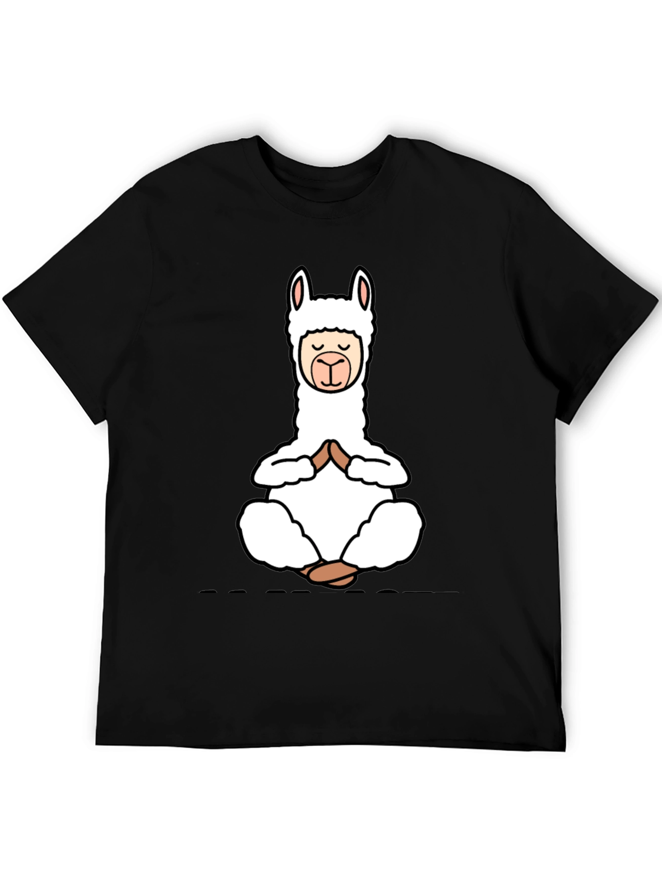 Yoga Llama Black T-Shirt - Meditation Design