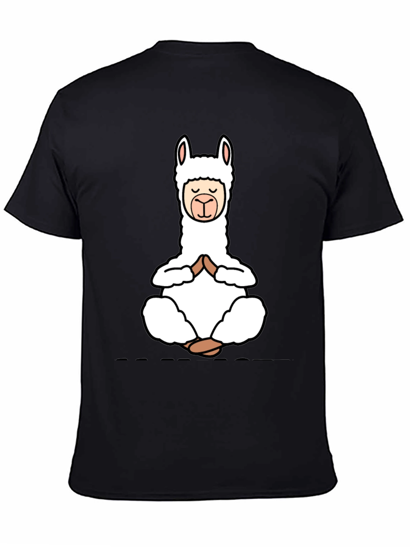 Yoga Llama Black T-Shirt - Meditation Design