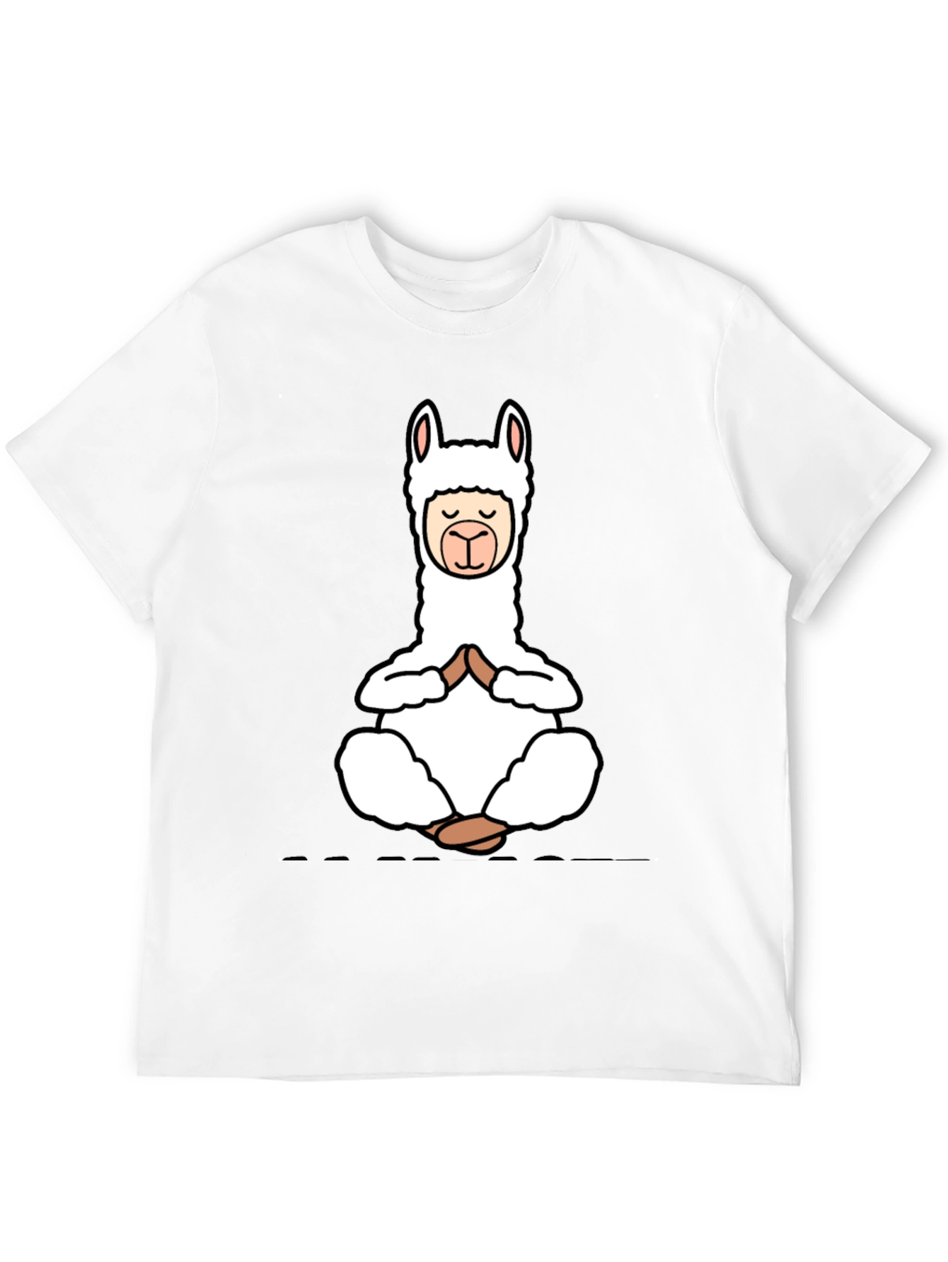 Yoga Llama Black T-Shirt - Meditation Design