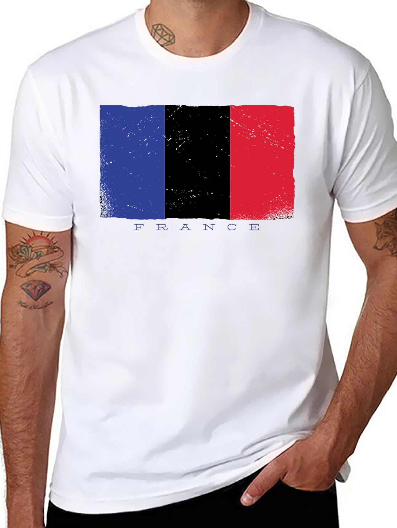 France Flag Graphic T-Shirt - Black