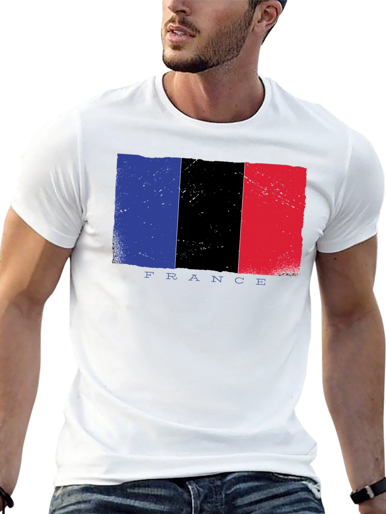 France Flag Graphic T-Shirt - Black