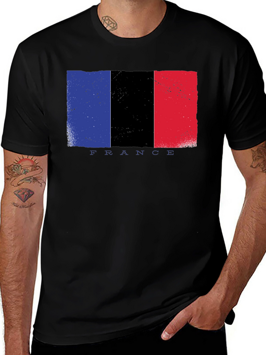 France Flag Graphic T-Shirt - Black