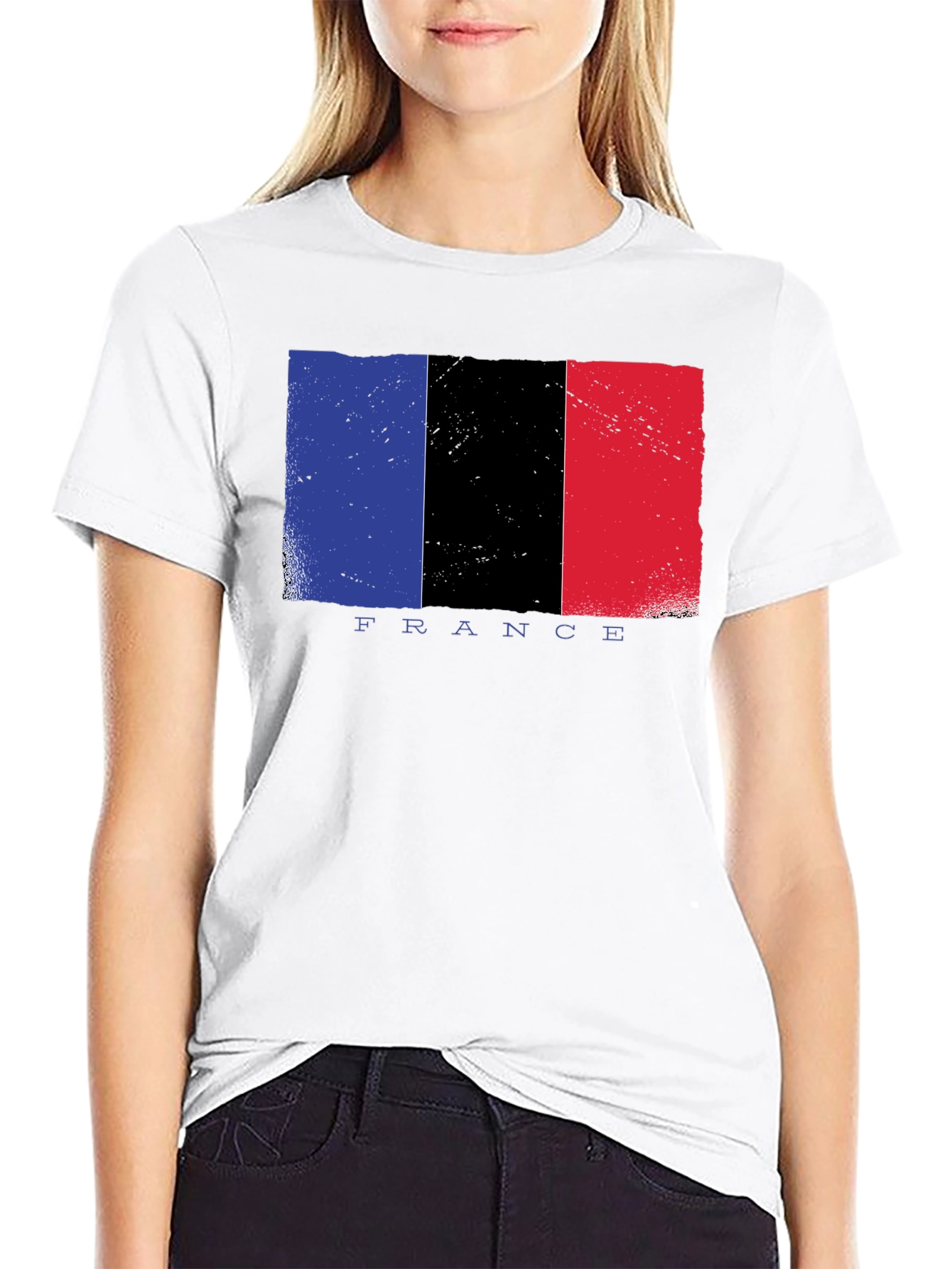 France Flag Graphic T-Shirt - Black