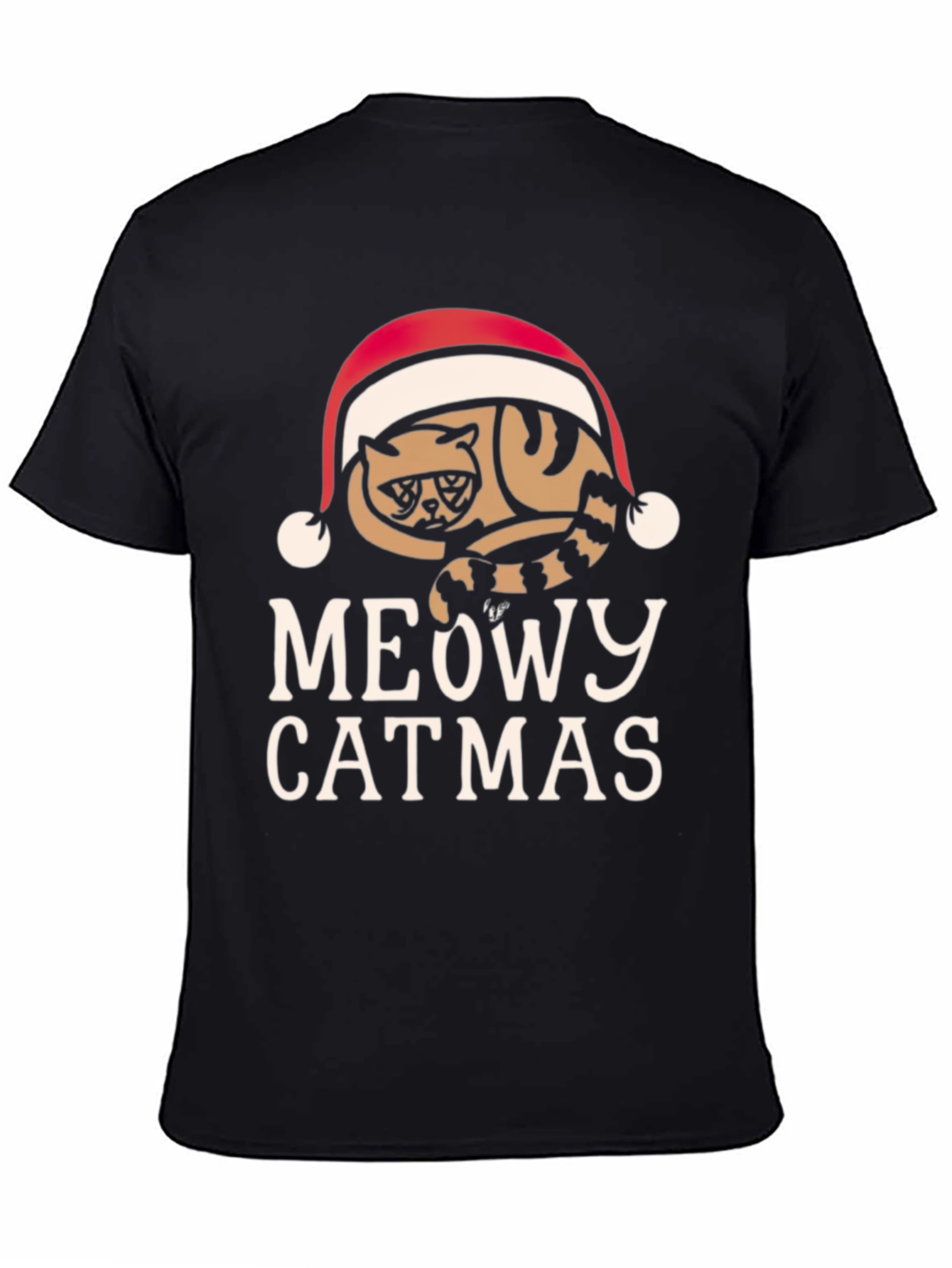 Meowy Catmas T-Shirt - Holiday Cat Lover Tee