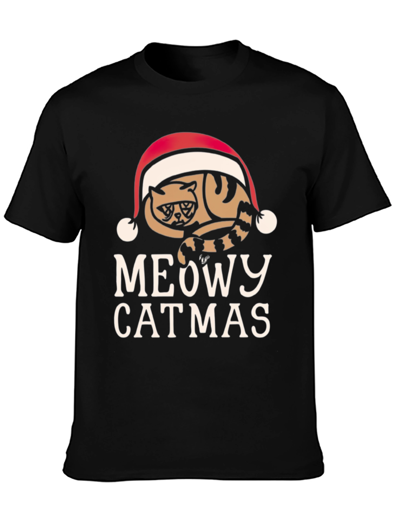 Meowy Catmas T-Shirt - Holiday Cat Lover Tee