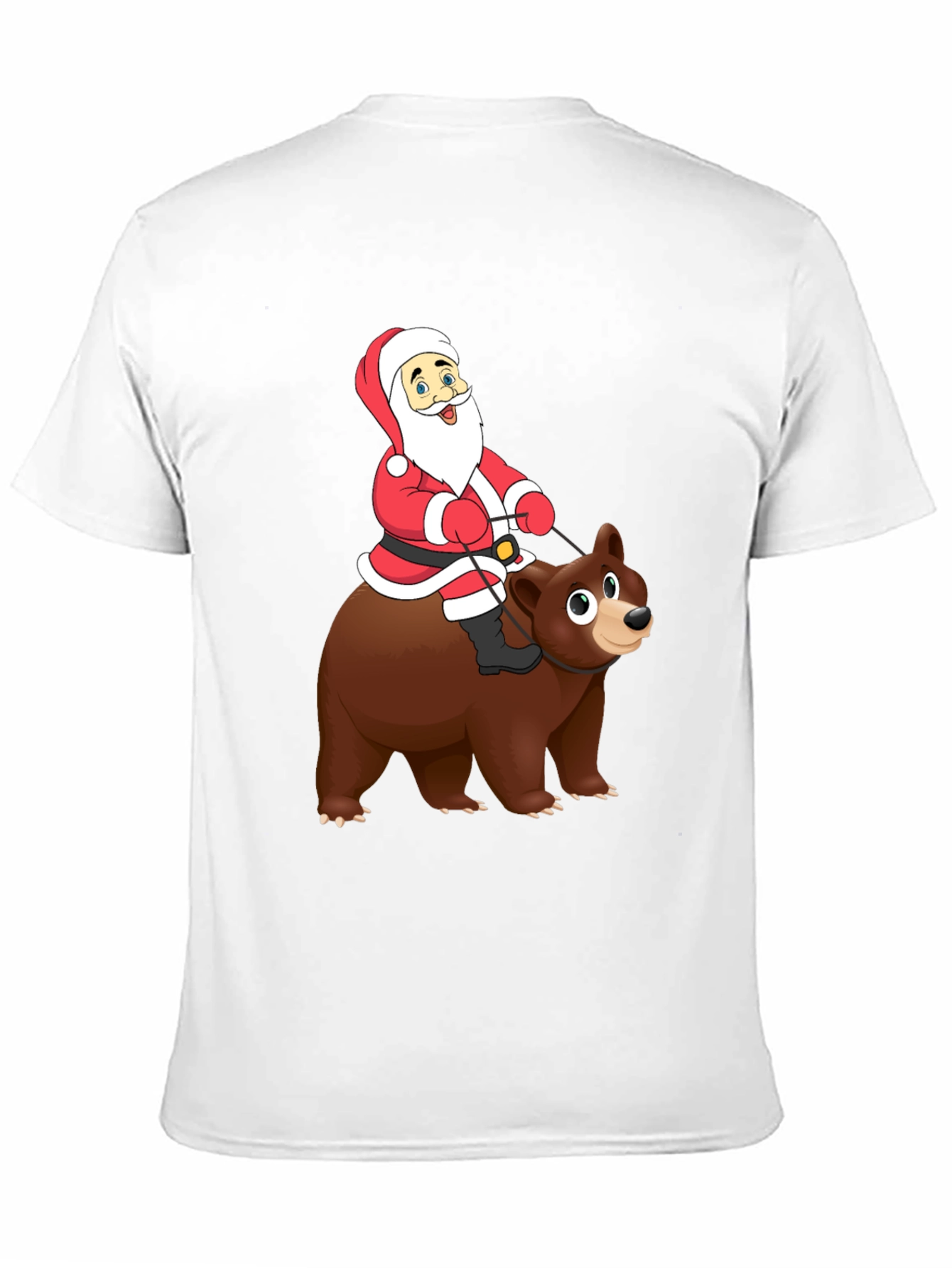 Santa Riding Bear Graphic Tee - Holiday Cheer!