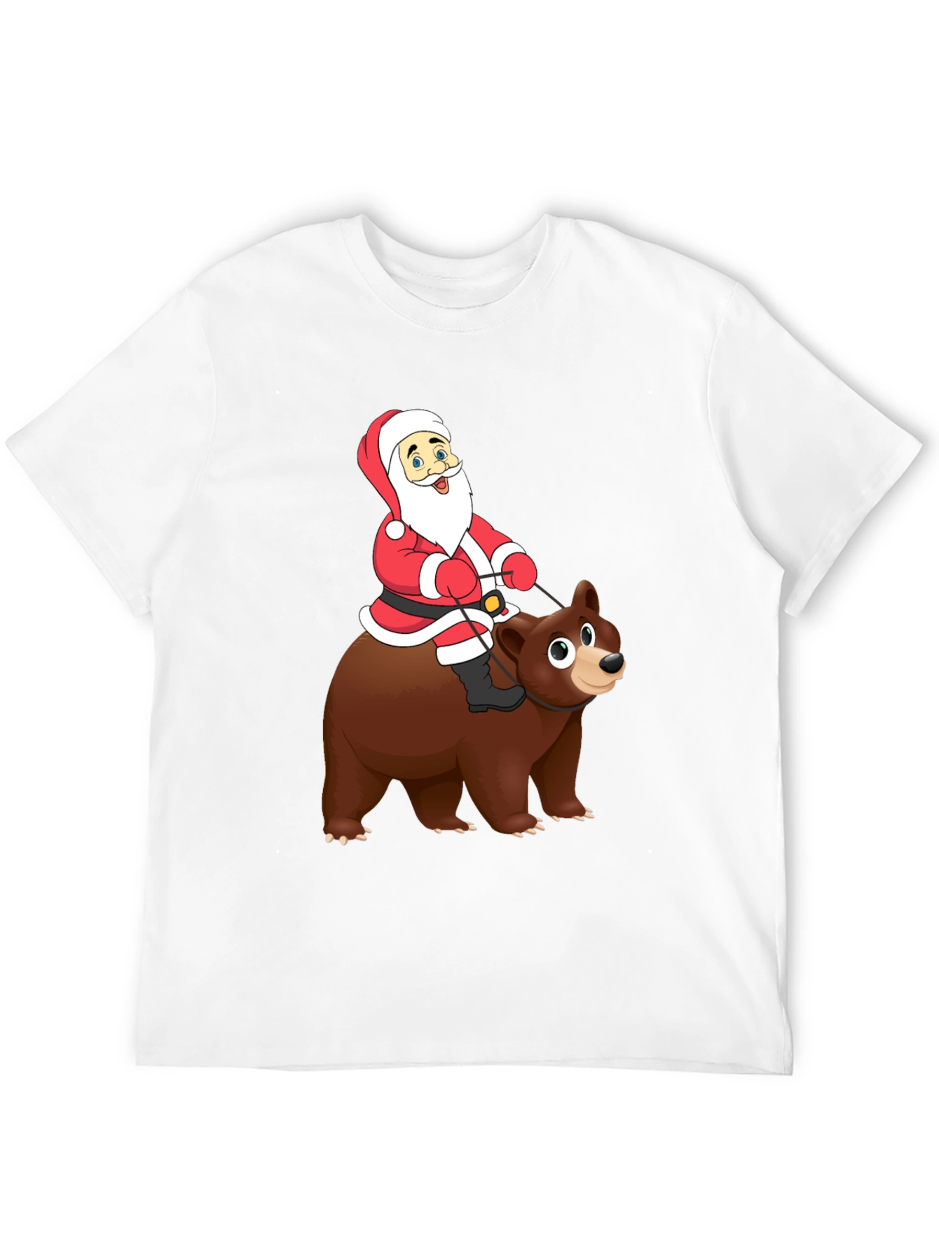 Santa Riding Bear Graphic Tee - Holiday Cheer!