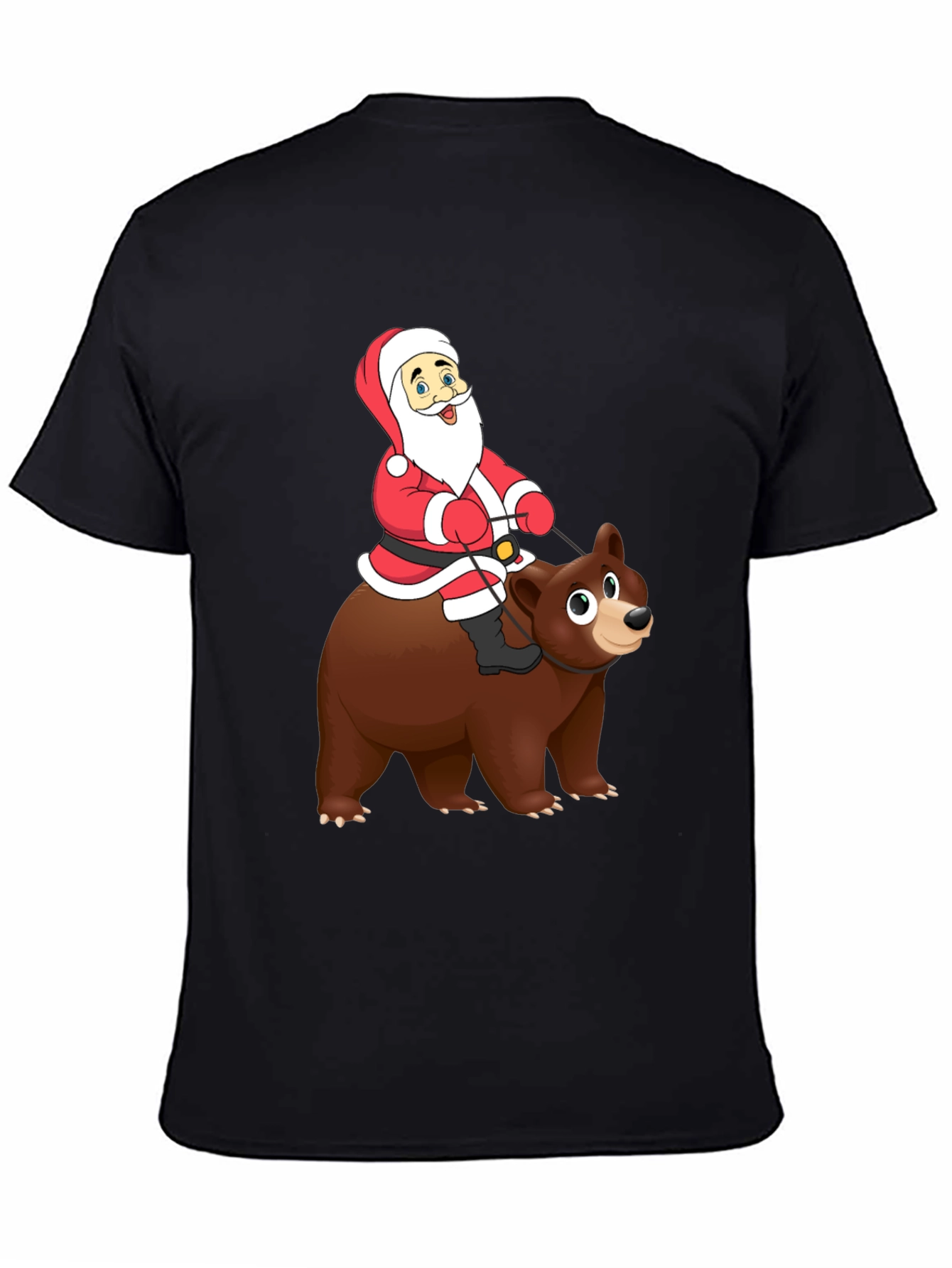 Santa Riding Bear Graphic Tee - Holiday Cheer!