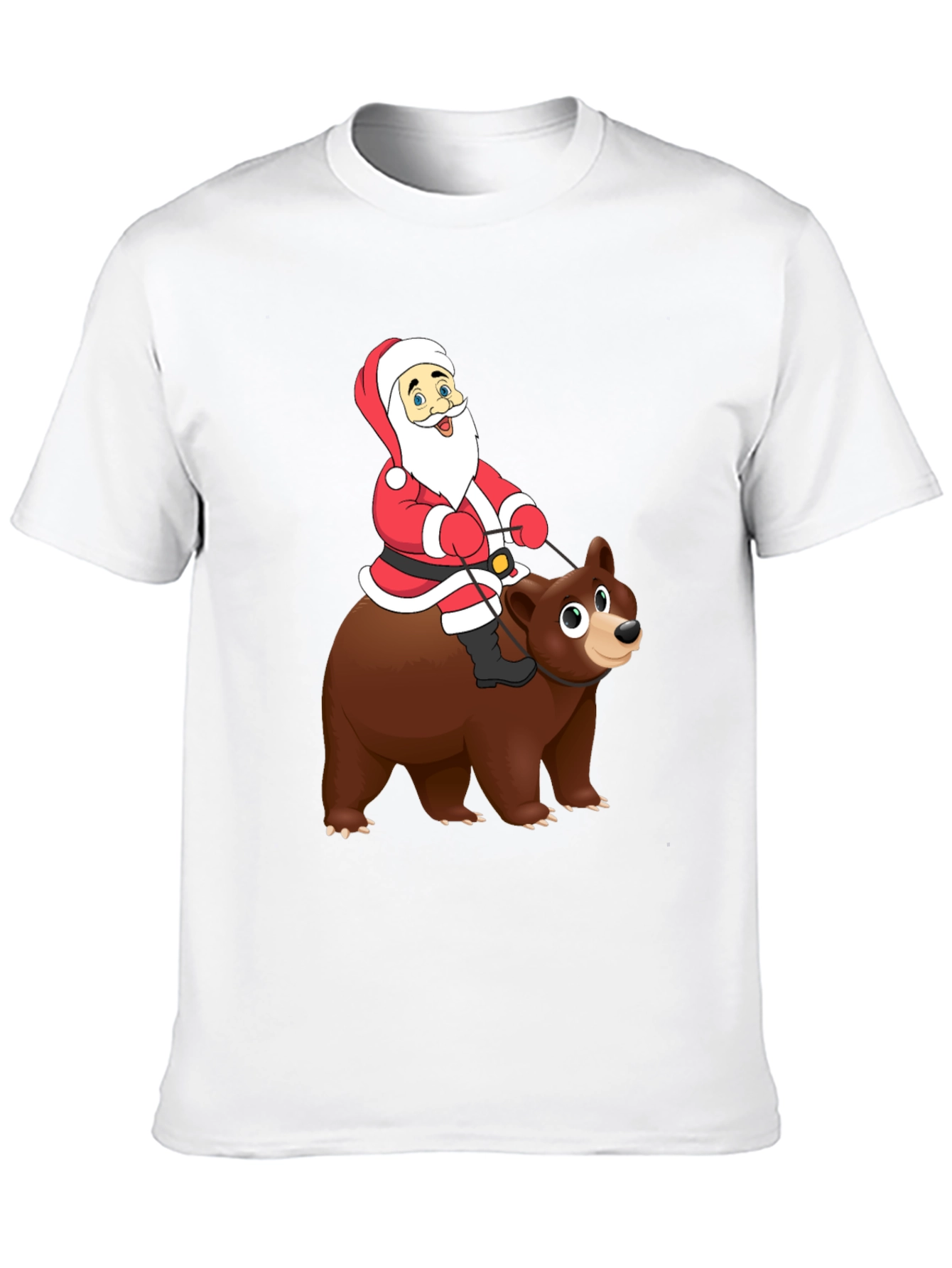 Santa Riding Bear Graphic Tee - Holiday Cheer!