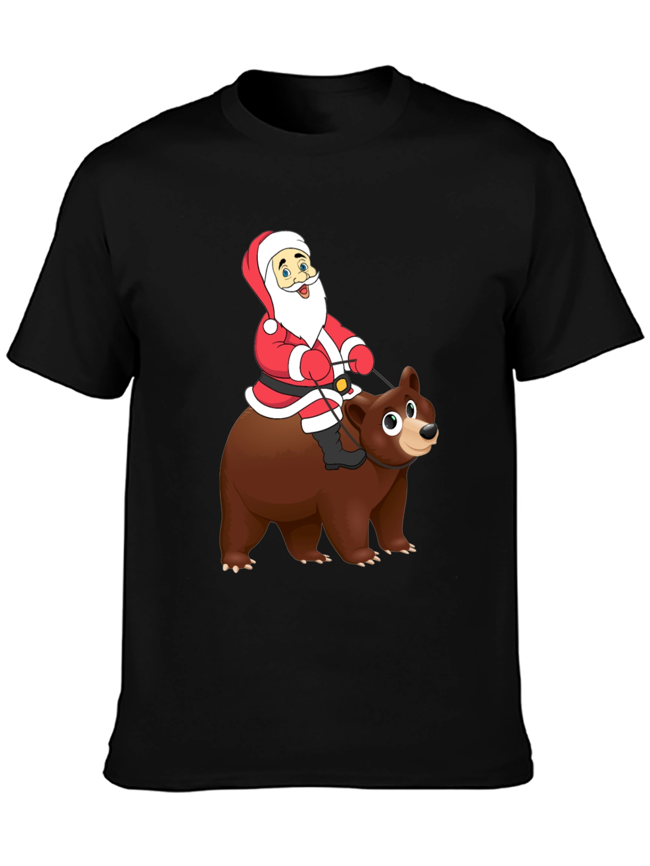 Santa Riding Bear Graphic Tee - Holiday Cheer!
