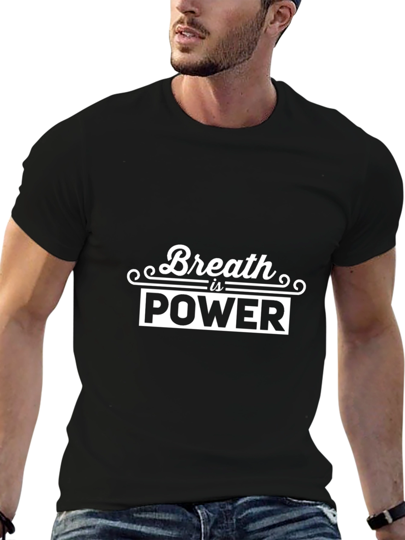 Breath is Power Black Graphic Tee