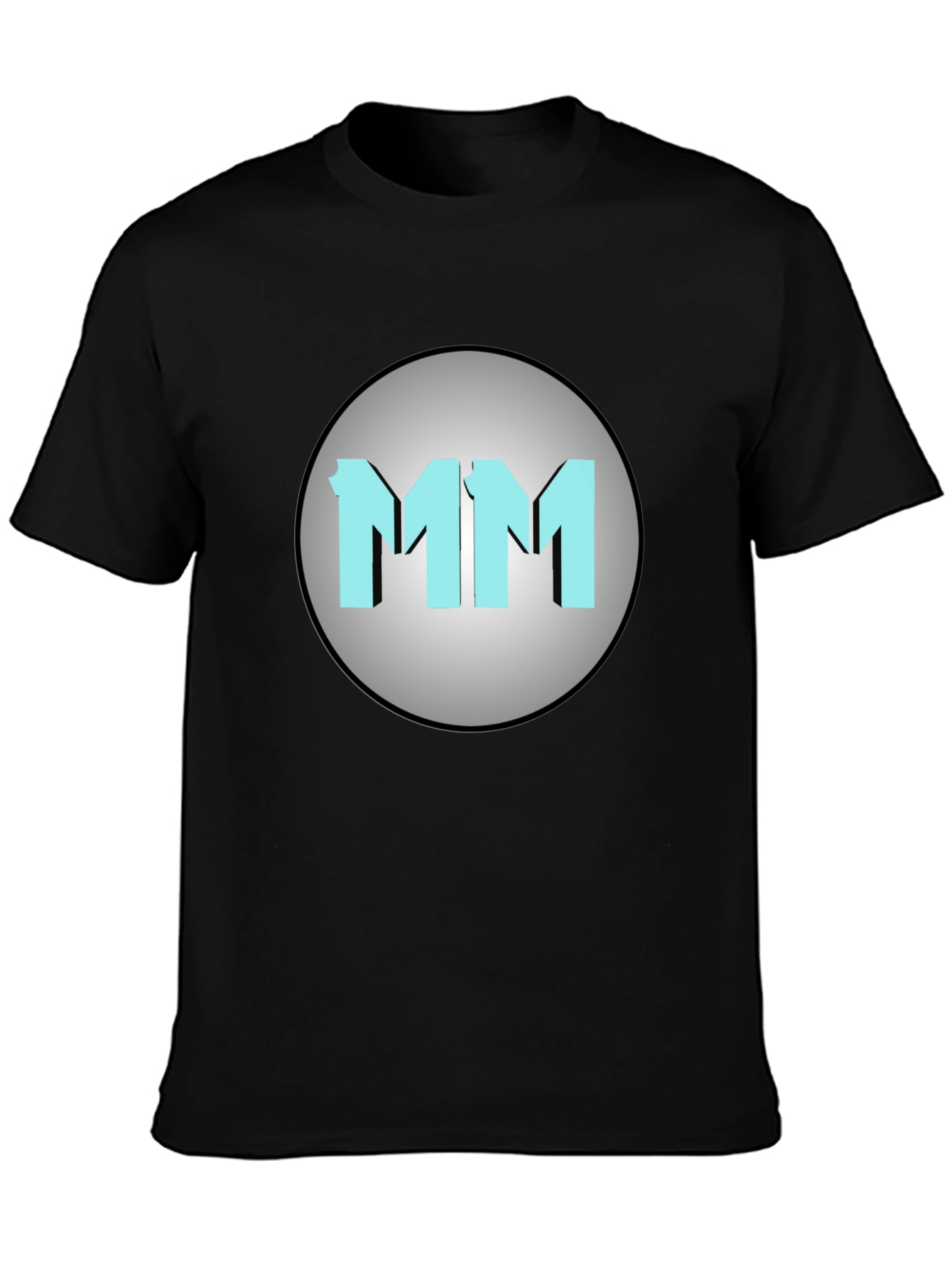 Mens Black MM Graphic Print Crew Neck T-Shirt