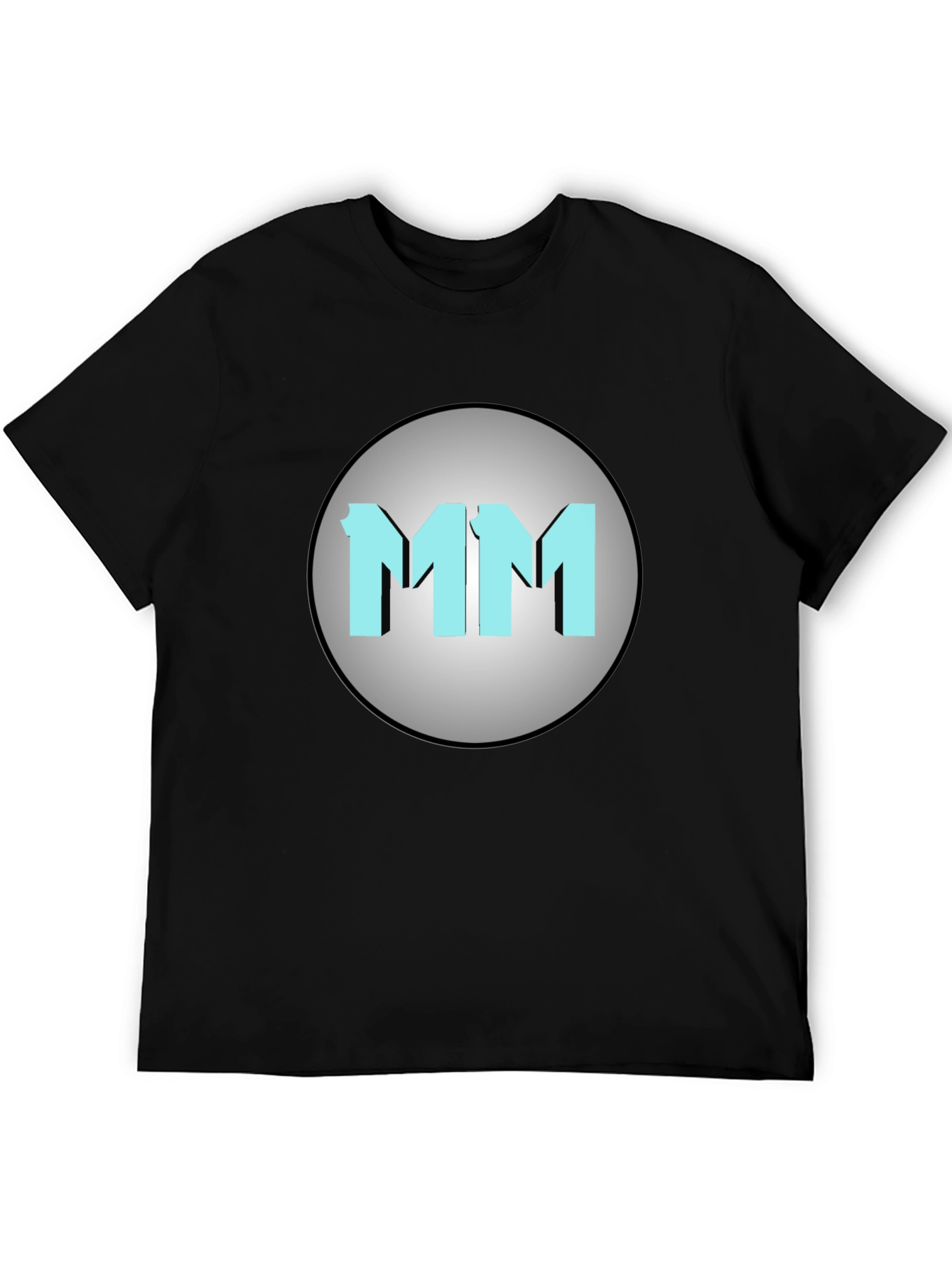 Mens Black MM Graphic Print Crew Neck T-Shirt