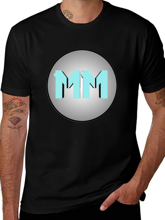 Mens Black MM Graphic Print Crew Neck T-Shirt