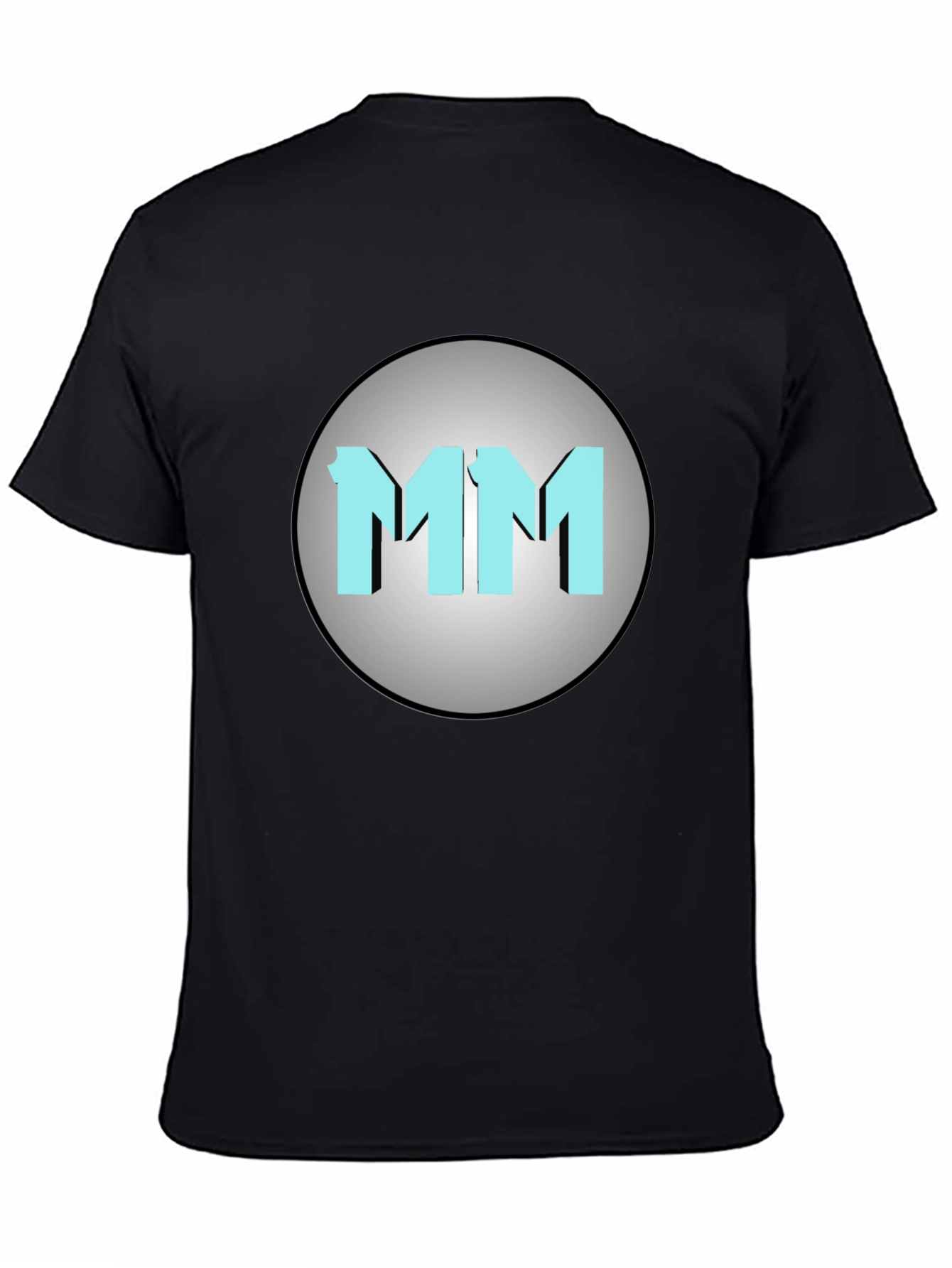 Mens Black MM Graphic Print Crew Neck T-Shirt