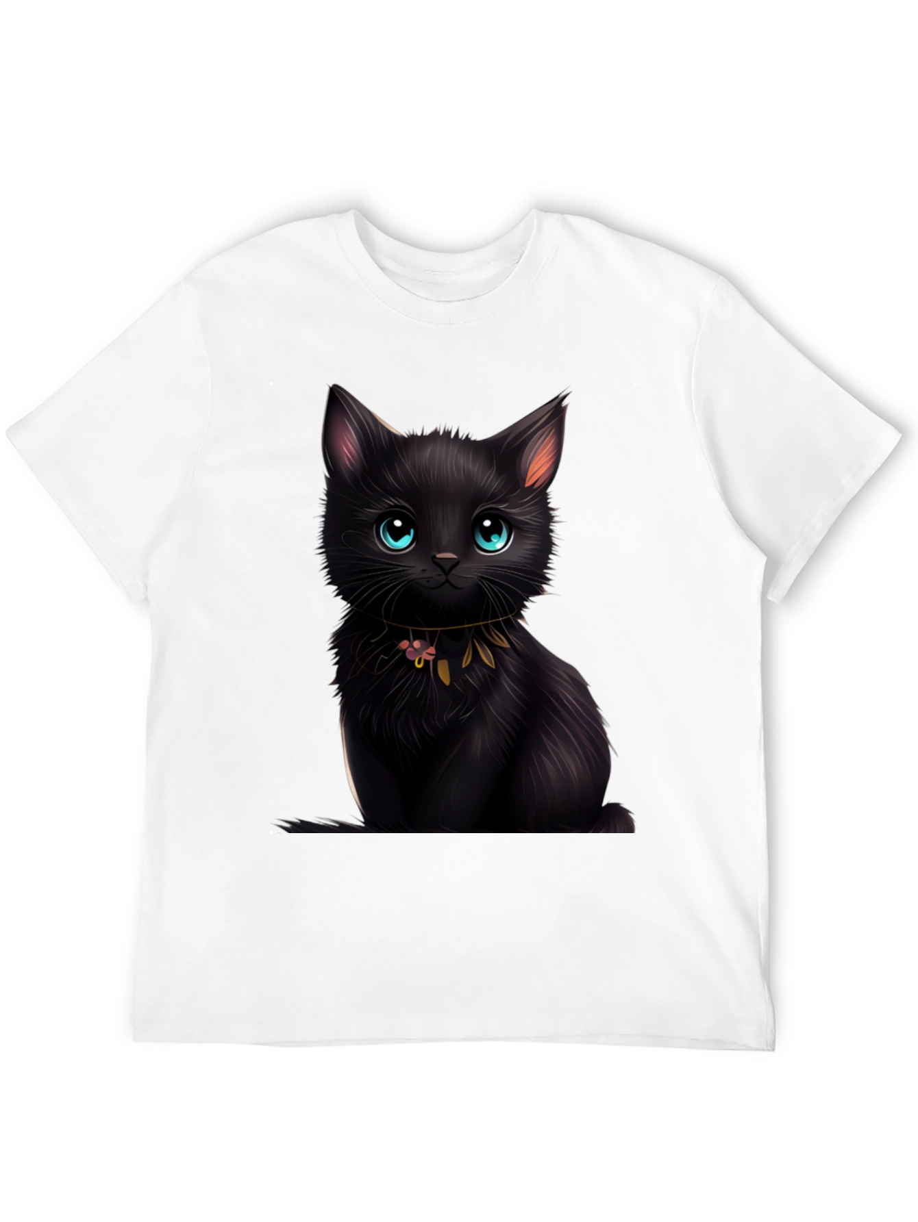 Black Cat Graphic Tee - Cute Kitten Design