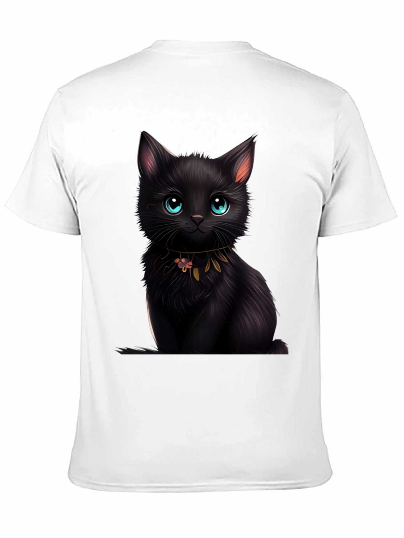 Black Cat Graphic Tee - Cute Kitten Design