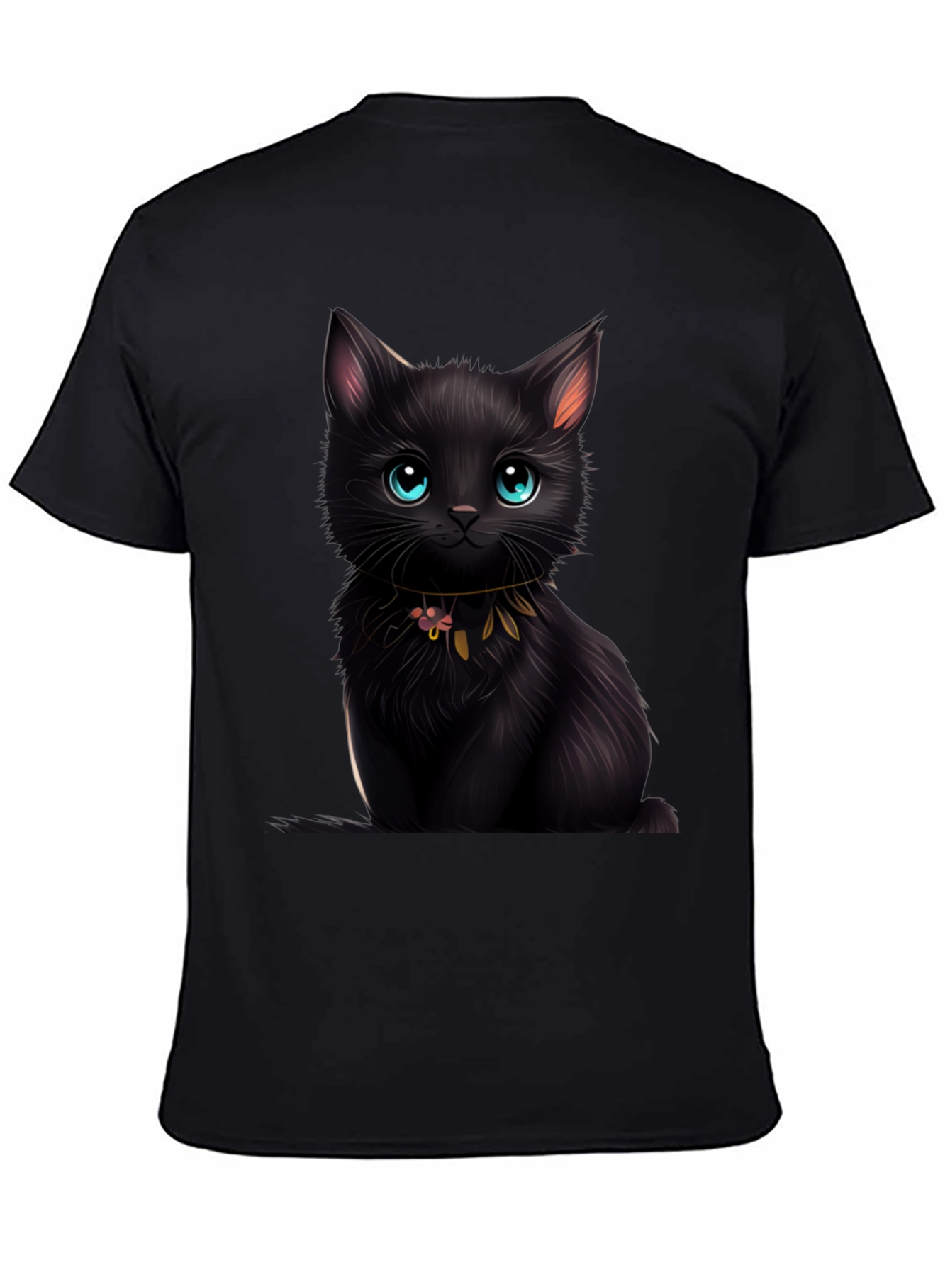 Black Cat Graphic Tee - Cute Kitten Design