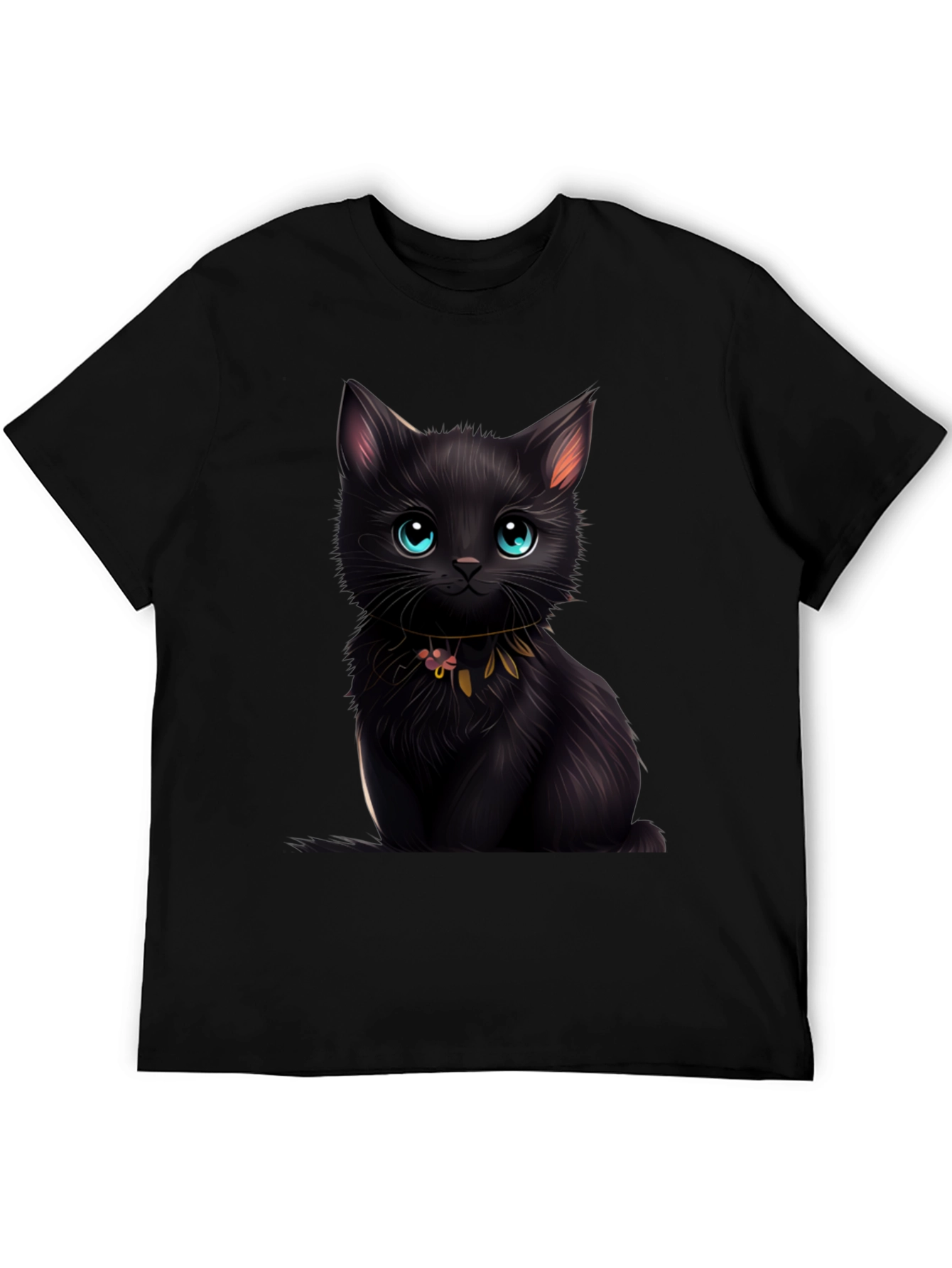 Black Cat Graphic Tee - Cute Kitten Design