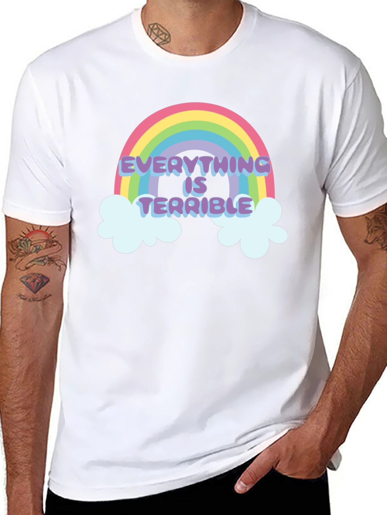 Everything is Terrible Rainbow Graphic T-Shirt