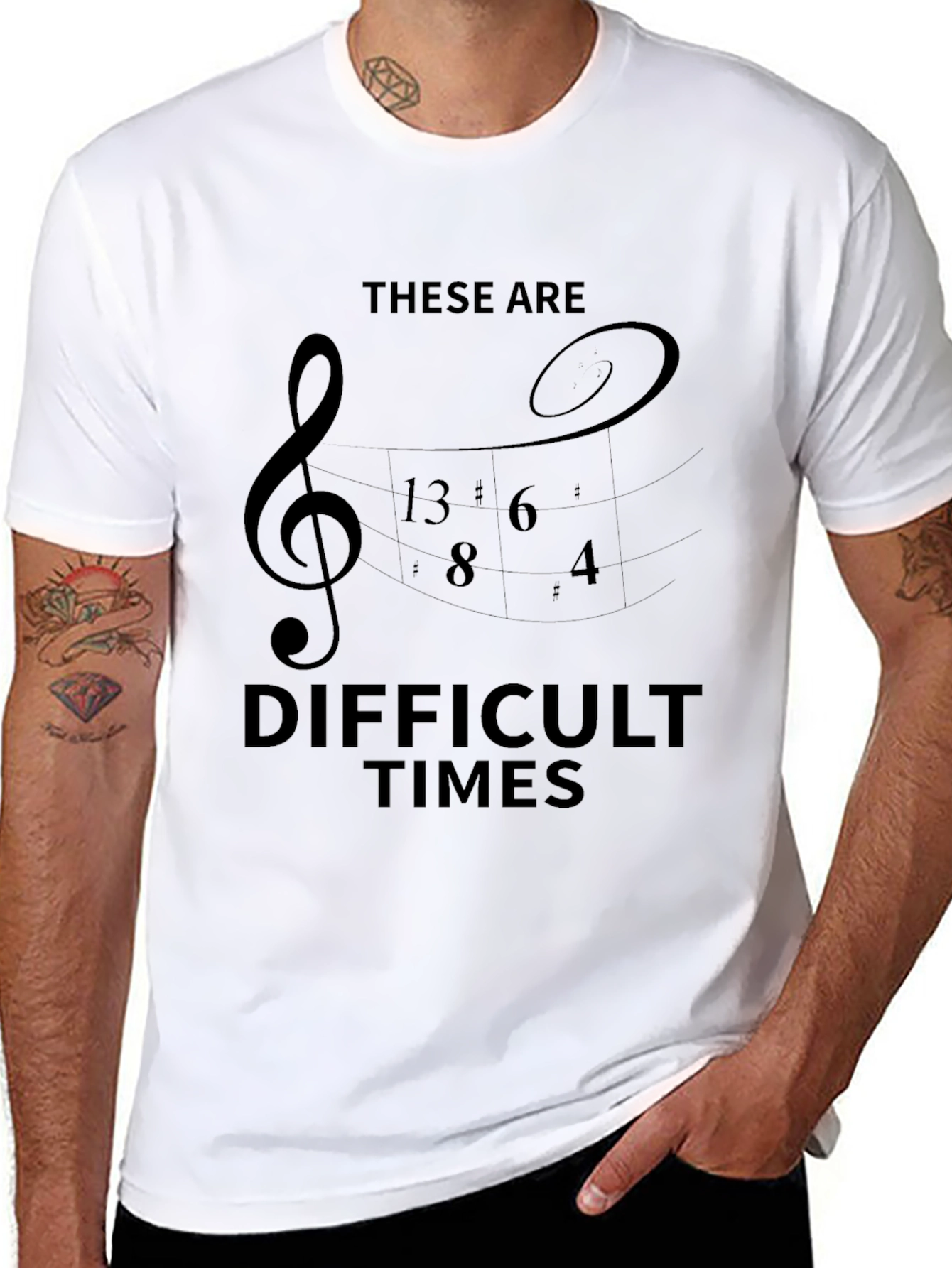 Difficult Times Music Note T-Shirt