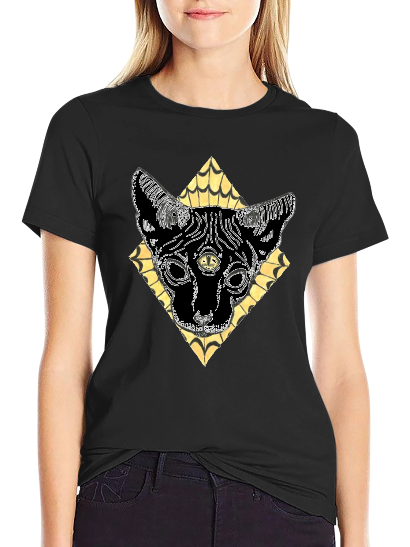 Mystic Cat T-Shirt - Third Eye Feline Design