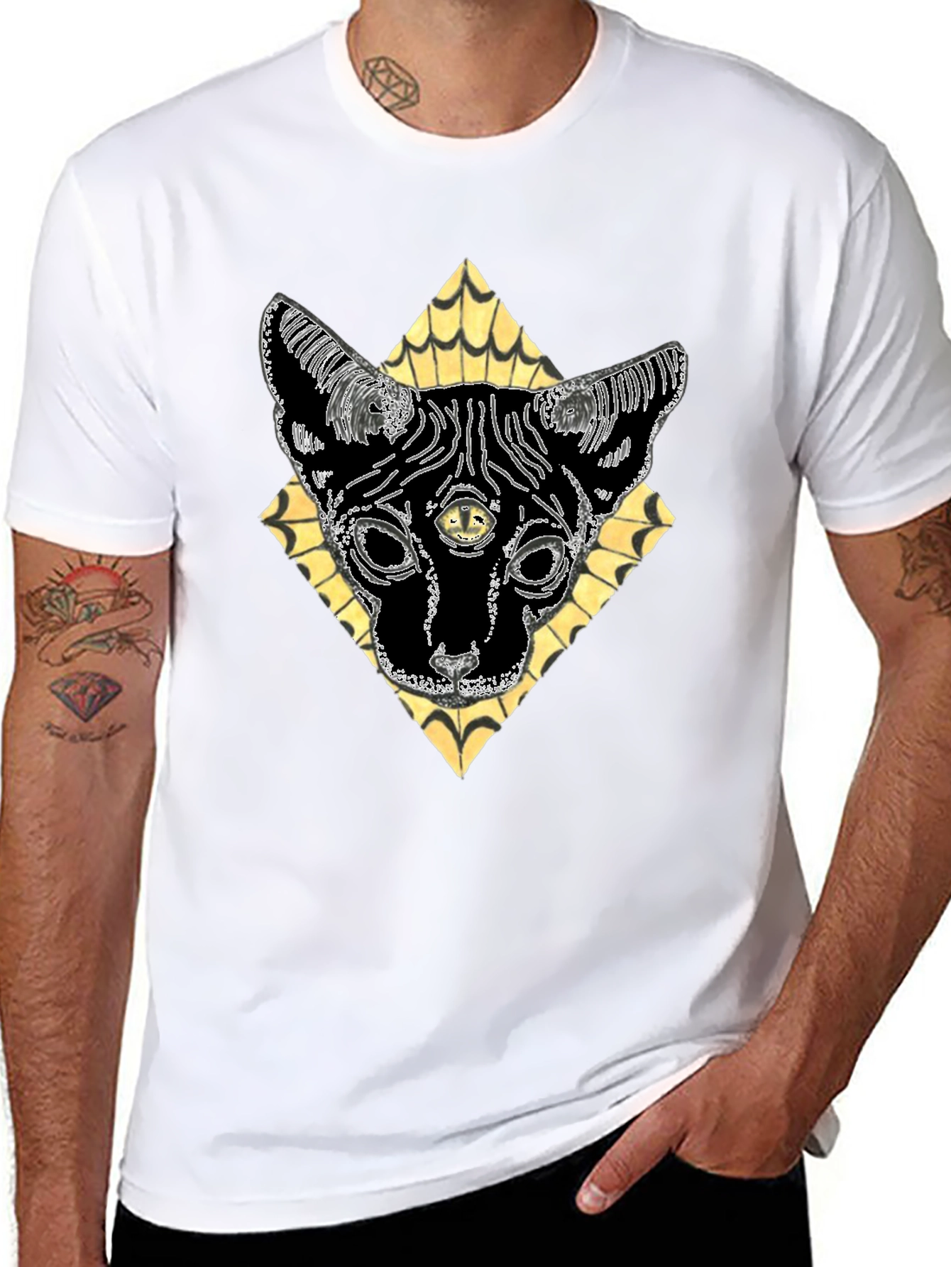 Mystic Cat T-Shirt - Third Eye Feline Design