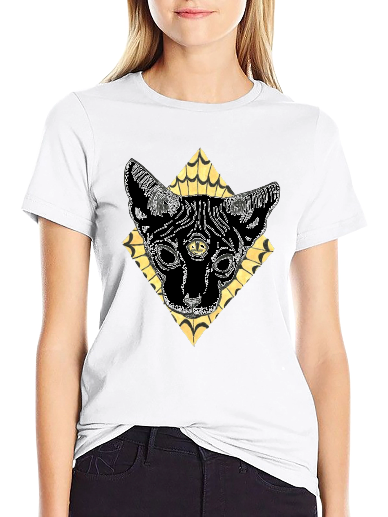 Mystic Cat T-Shirt - Third Eye Feline Design