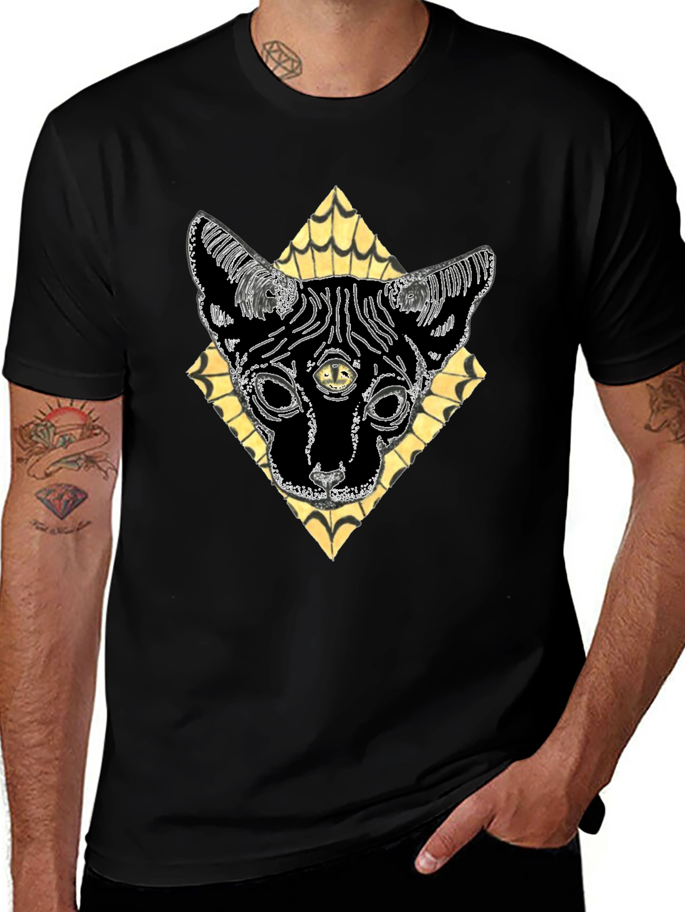 Mystic Cat T-Shirt - Third Eye Feline Design