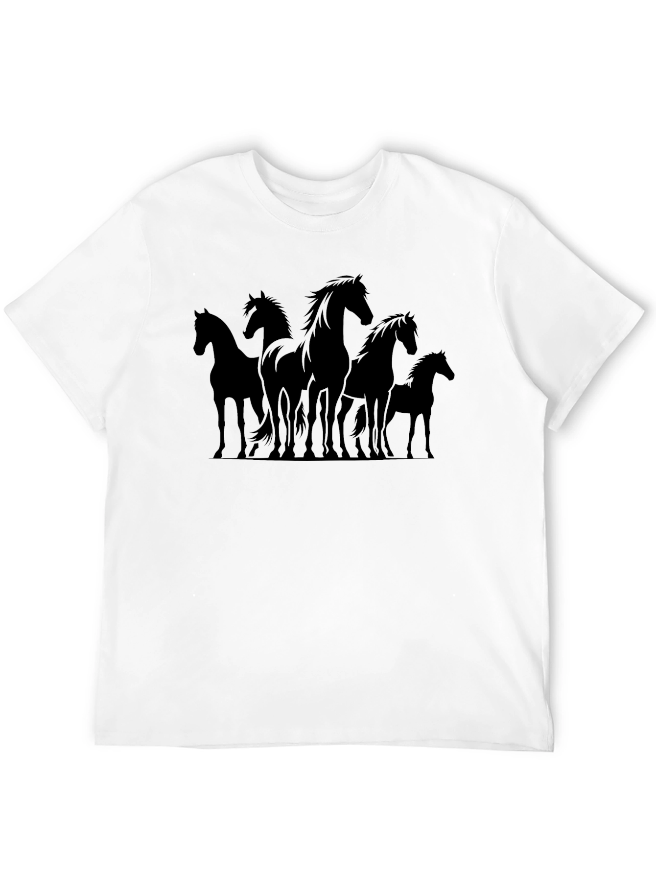 Horse Silhouette Graphic Black T-Shirt