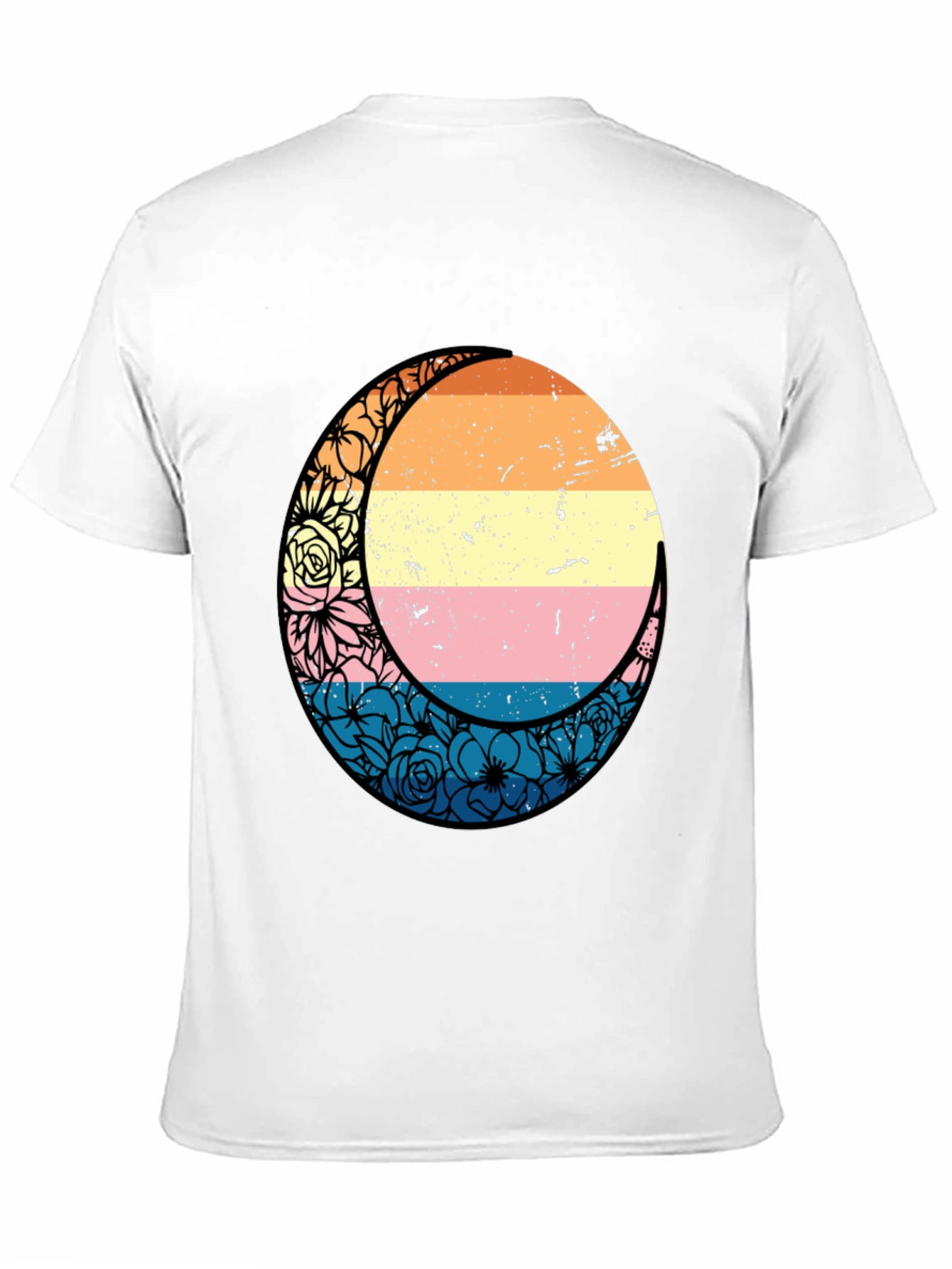 Floral Crescent Moon T-Shirt