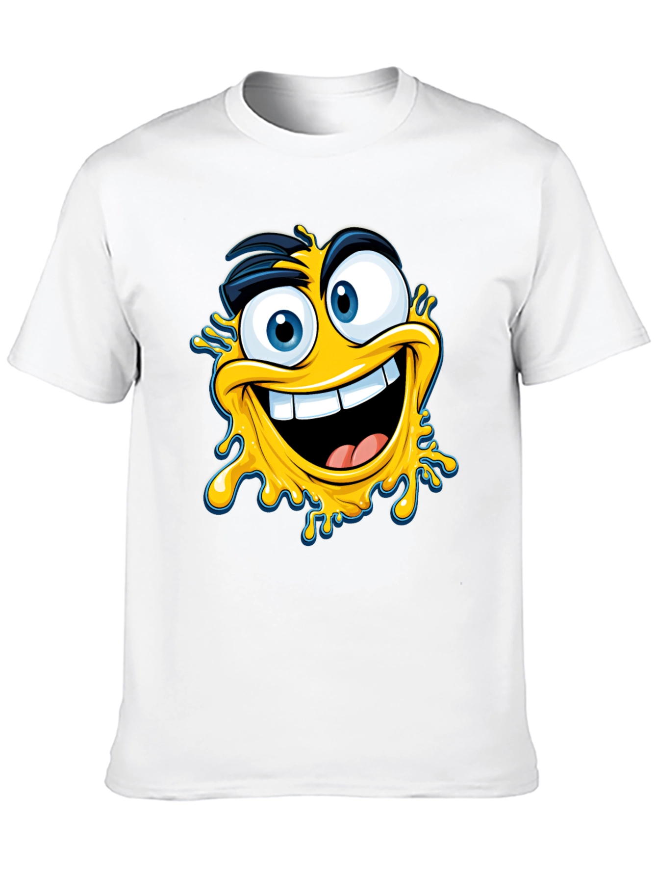 Crazy Emoji Graphic Tee - Black Cotton T-Shirt
