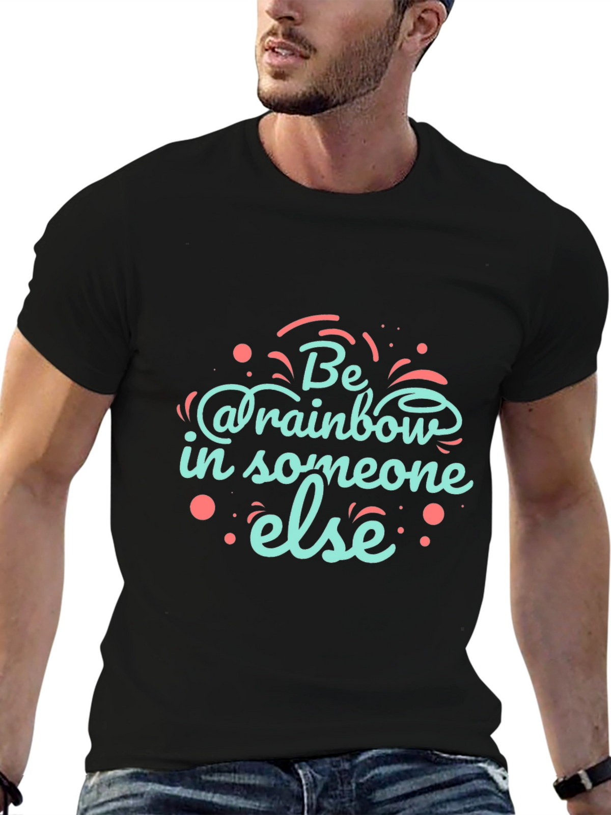Be a Rainbow Graphic T-Shirt - Positive Vibes