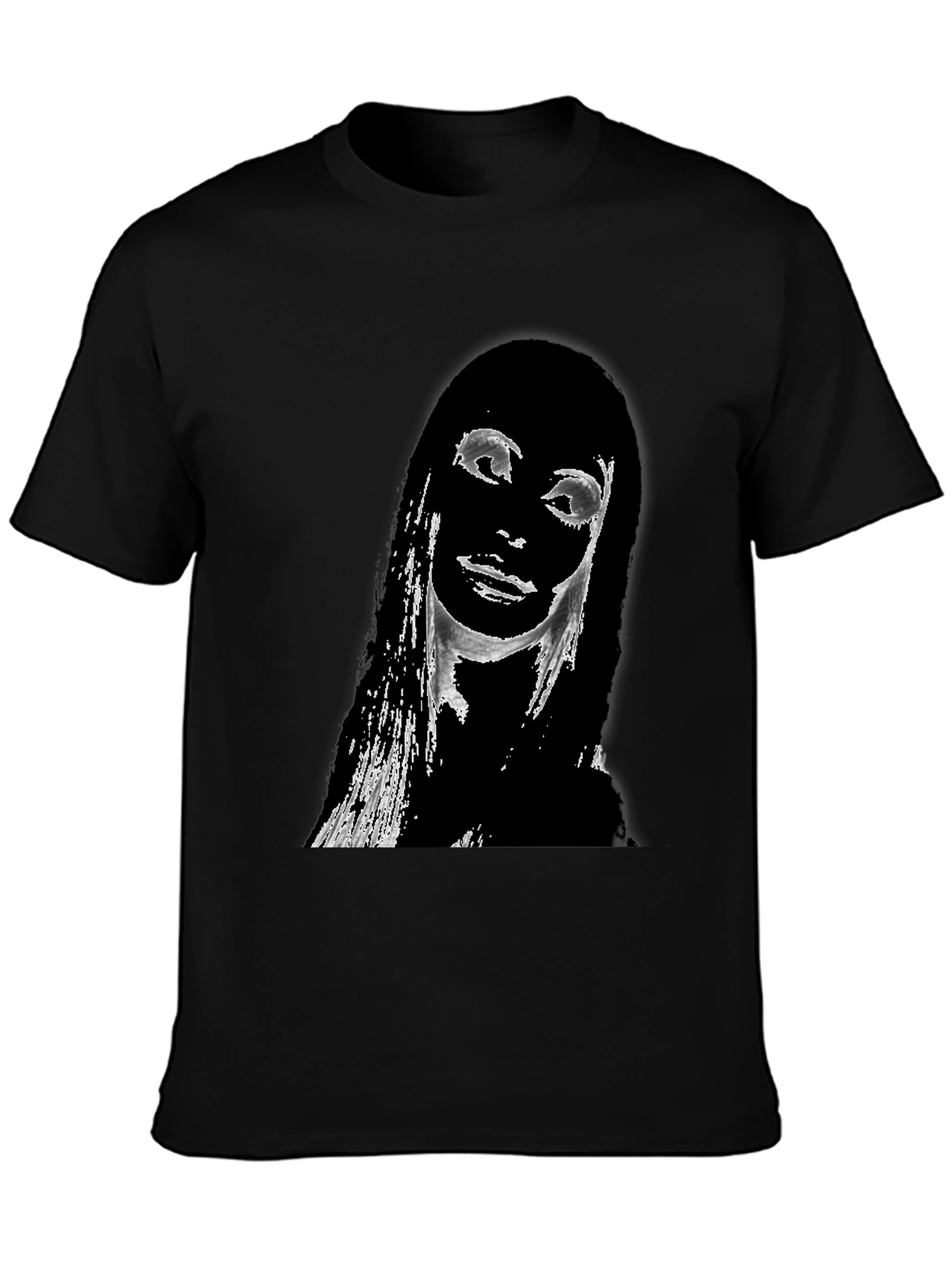 Edgy Portrait Graphic T-Shirt - Unisex Black Tee