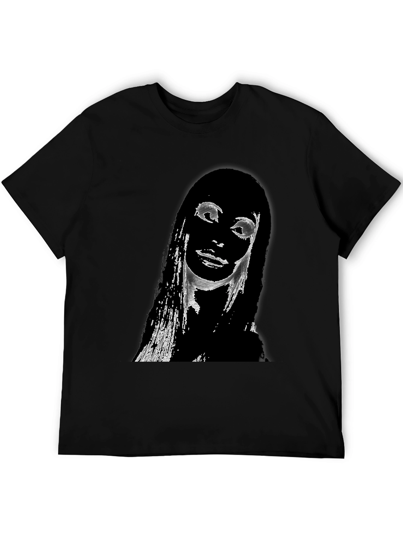 Edgy Portrait Graphic T-Shirt - Unisex Black Tee