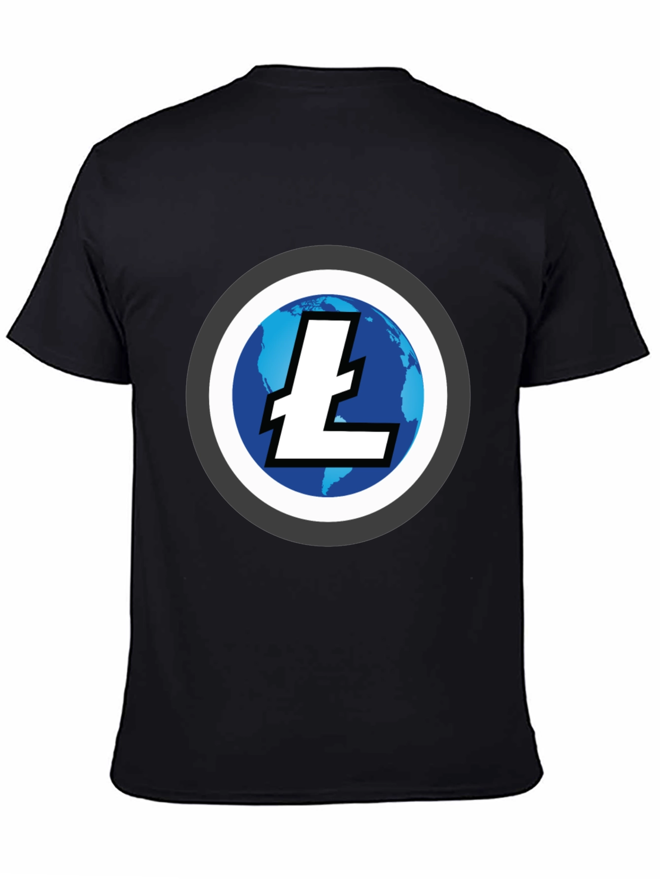 Litecoin Crypto T-Shirt - Black Round Neck