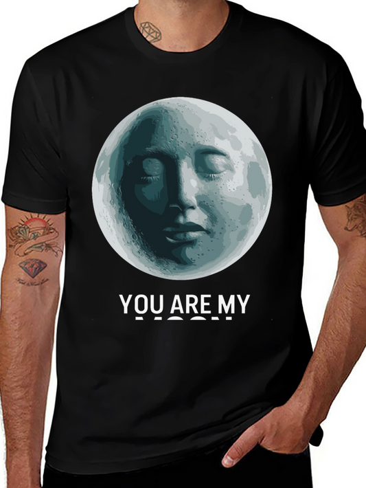 Moon Face Graphic Tee - You Are My Moon T-Shirt