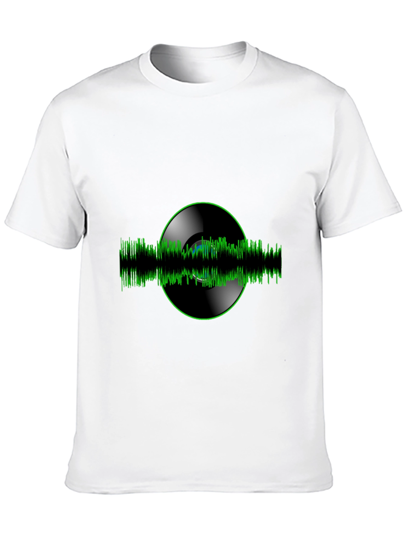 Vinyl Record Green Wave Black T-Shirt
